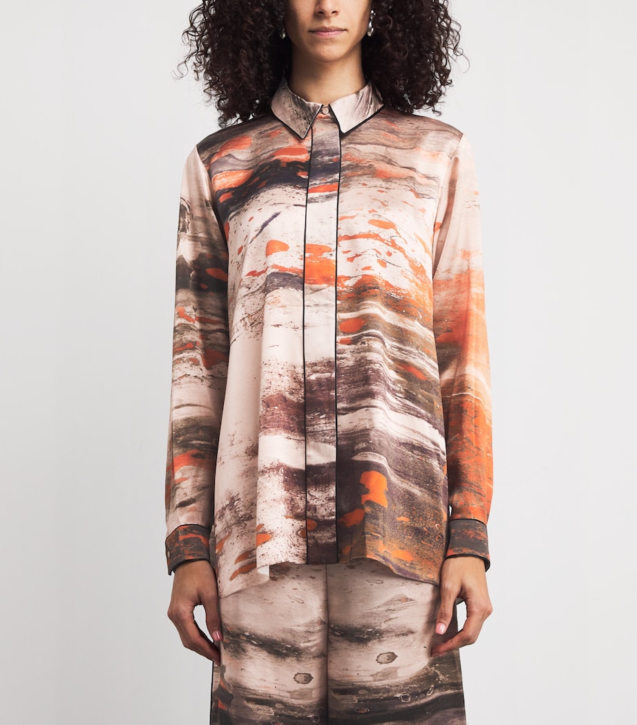 Silk Printed Leonara Shirt BRUSH ORNG/CINNAMON Image 3