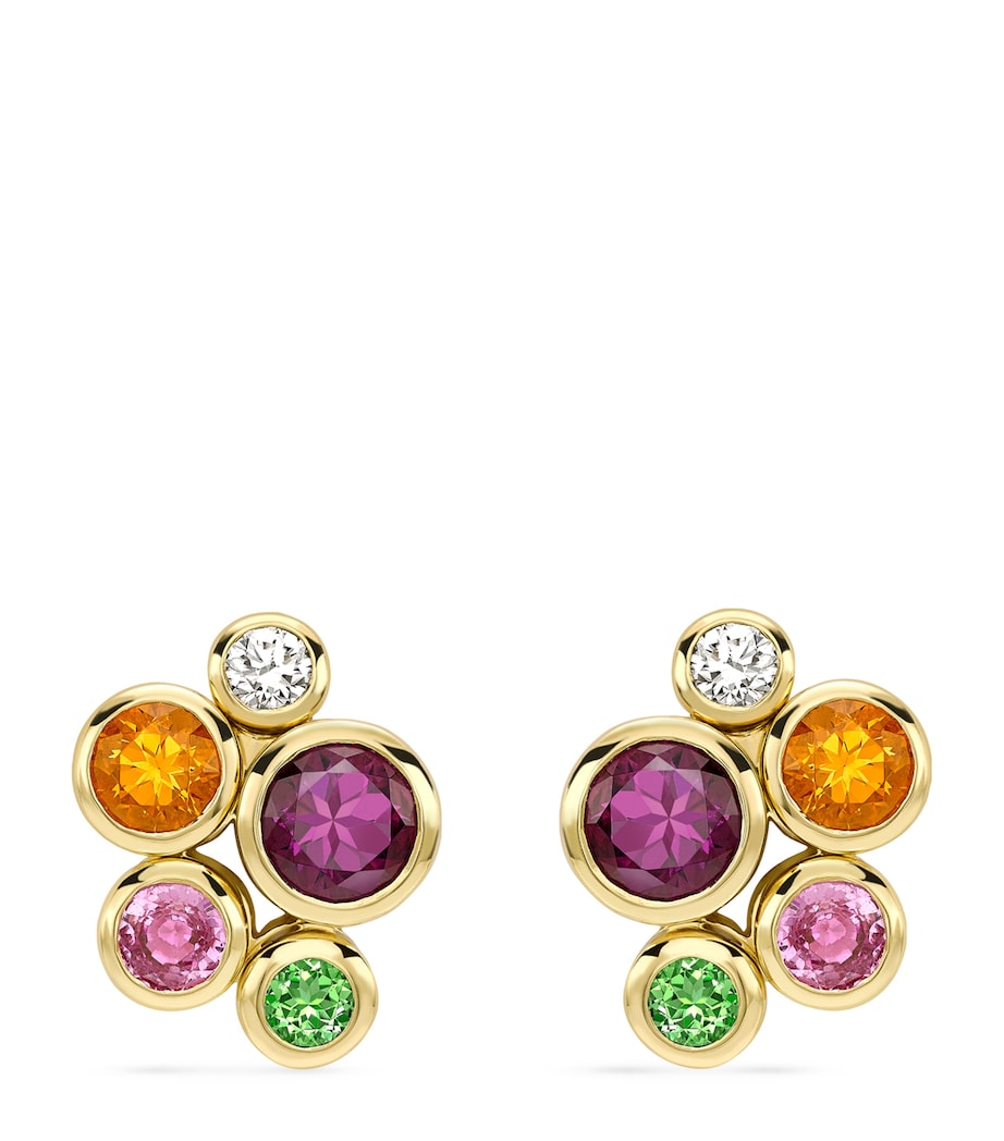 Boodles Yellow Gold, Diamond and Multicoloured Gemstone Raindance Earrings Carat Yellow Gold Image 1