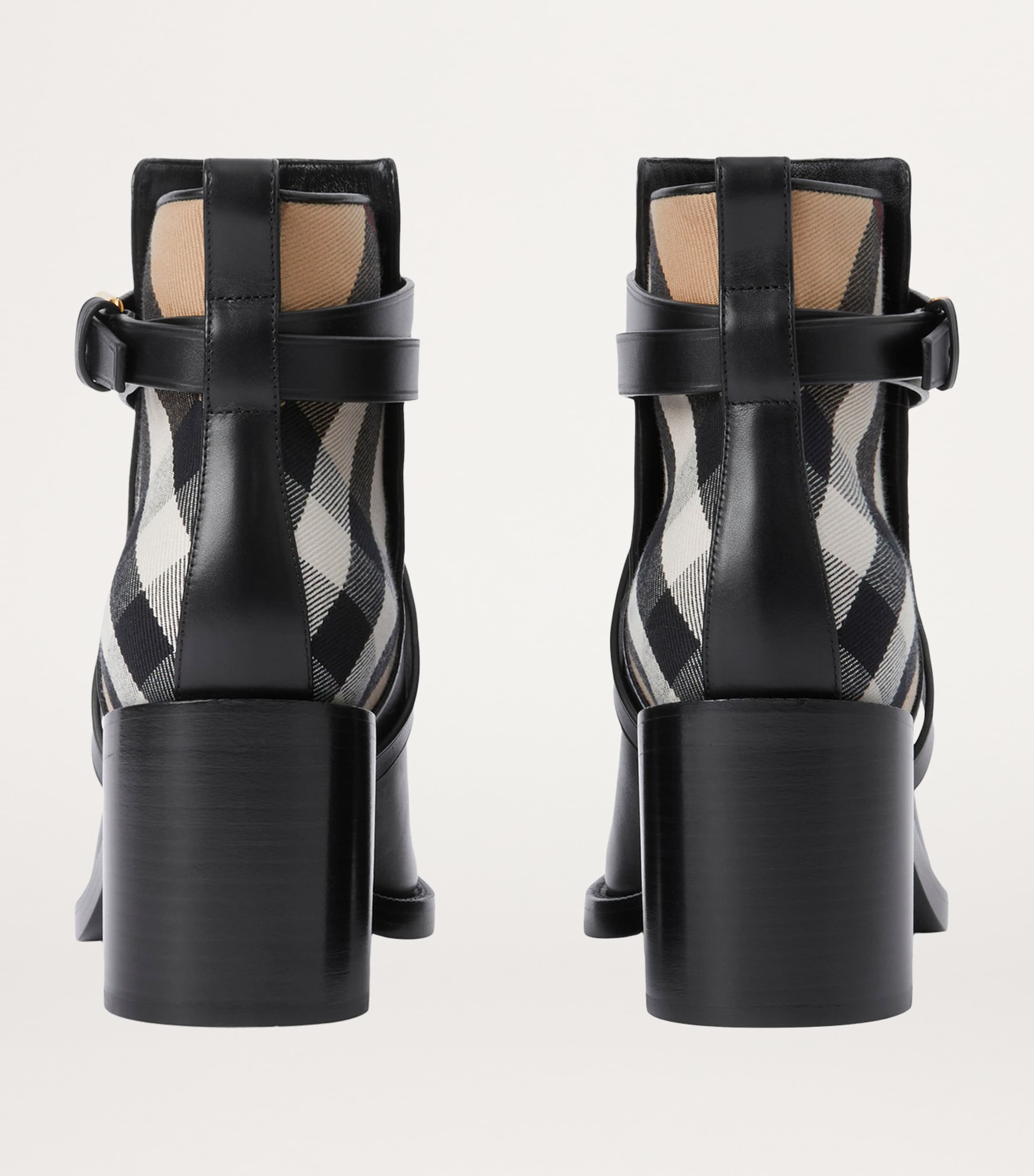 Check Ankle Boots 70 BLACK-ARCHIVE BEIGE Image 3