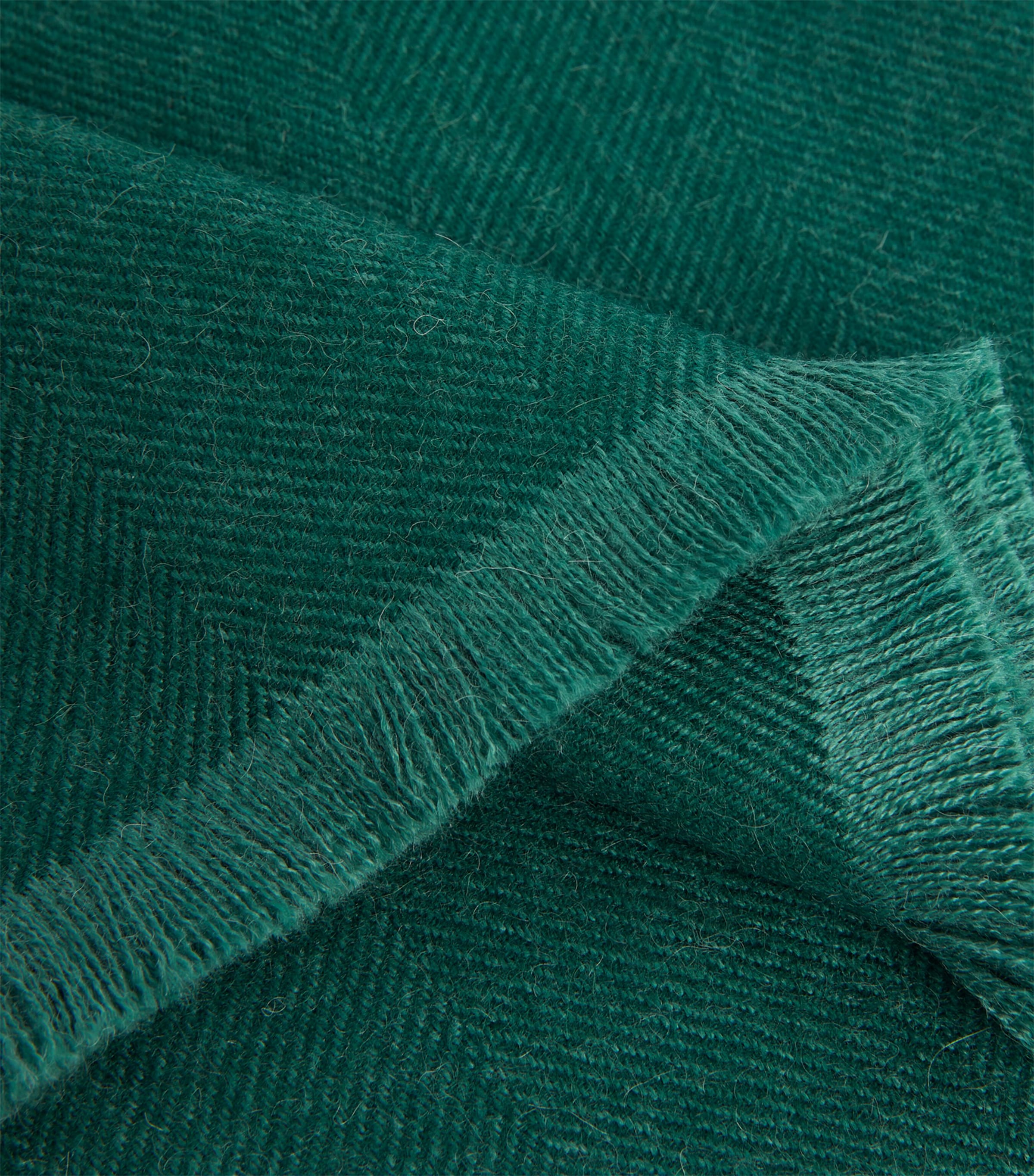 Alpaca Throw (130cm x 180cm) BOTTLE GREEN Image 3