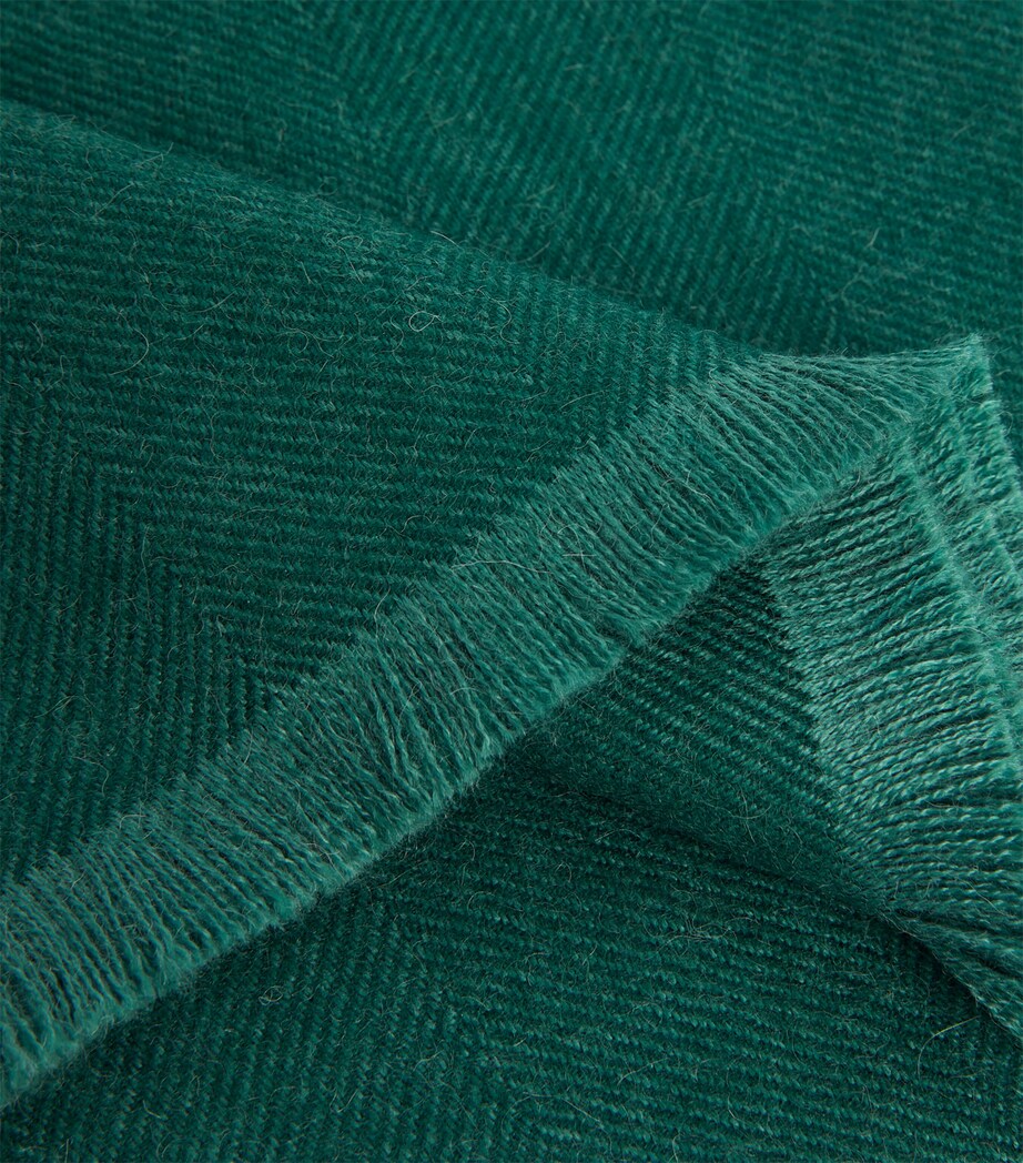 Alpaca Throw (130cm x 180cm) BOTTLE GREEN Image 3