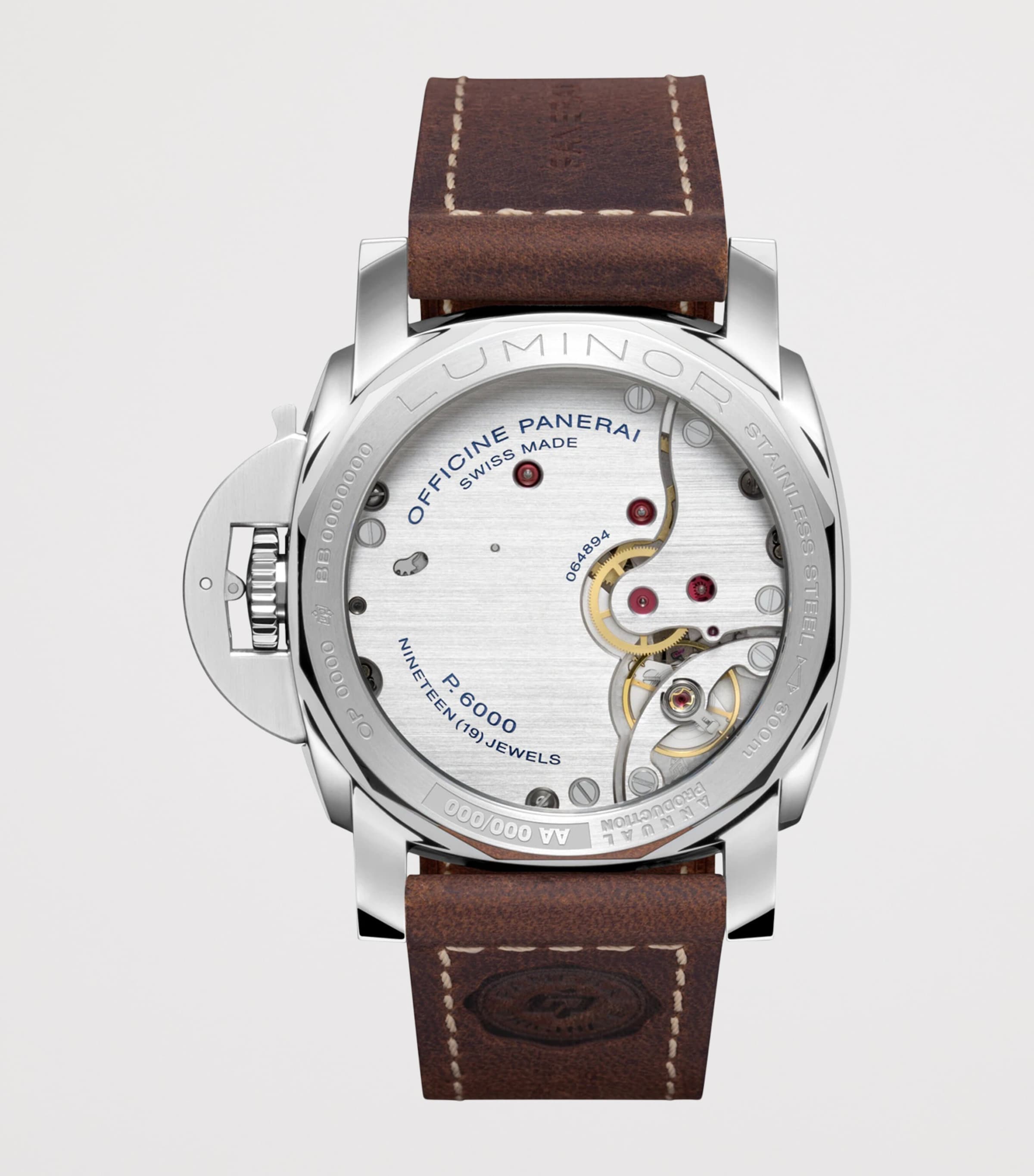 Panerai Stainless Steel Luminor Tre Giorni Watch 44mm Brown Image 4