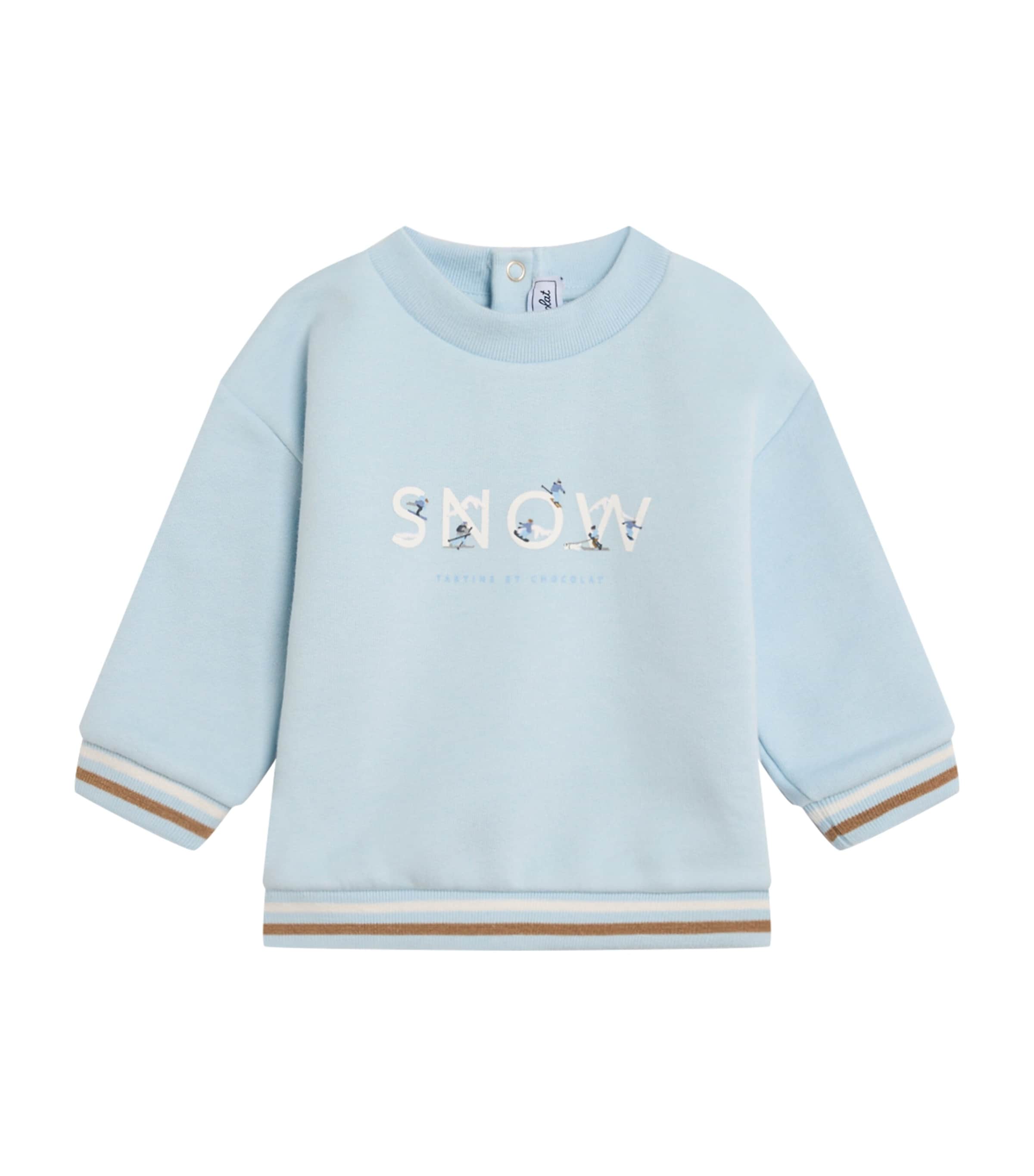 Tartine Et Chocolat Kids' Snow Print Sweatshirts In Multi