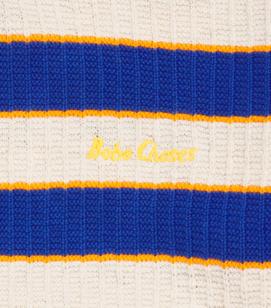 Bobo Choses Cotton Stripe Sweater (8-9 Years) Blue Image 3
