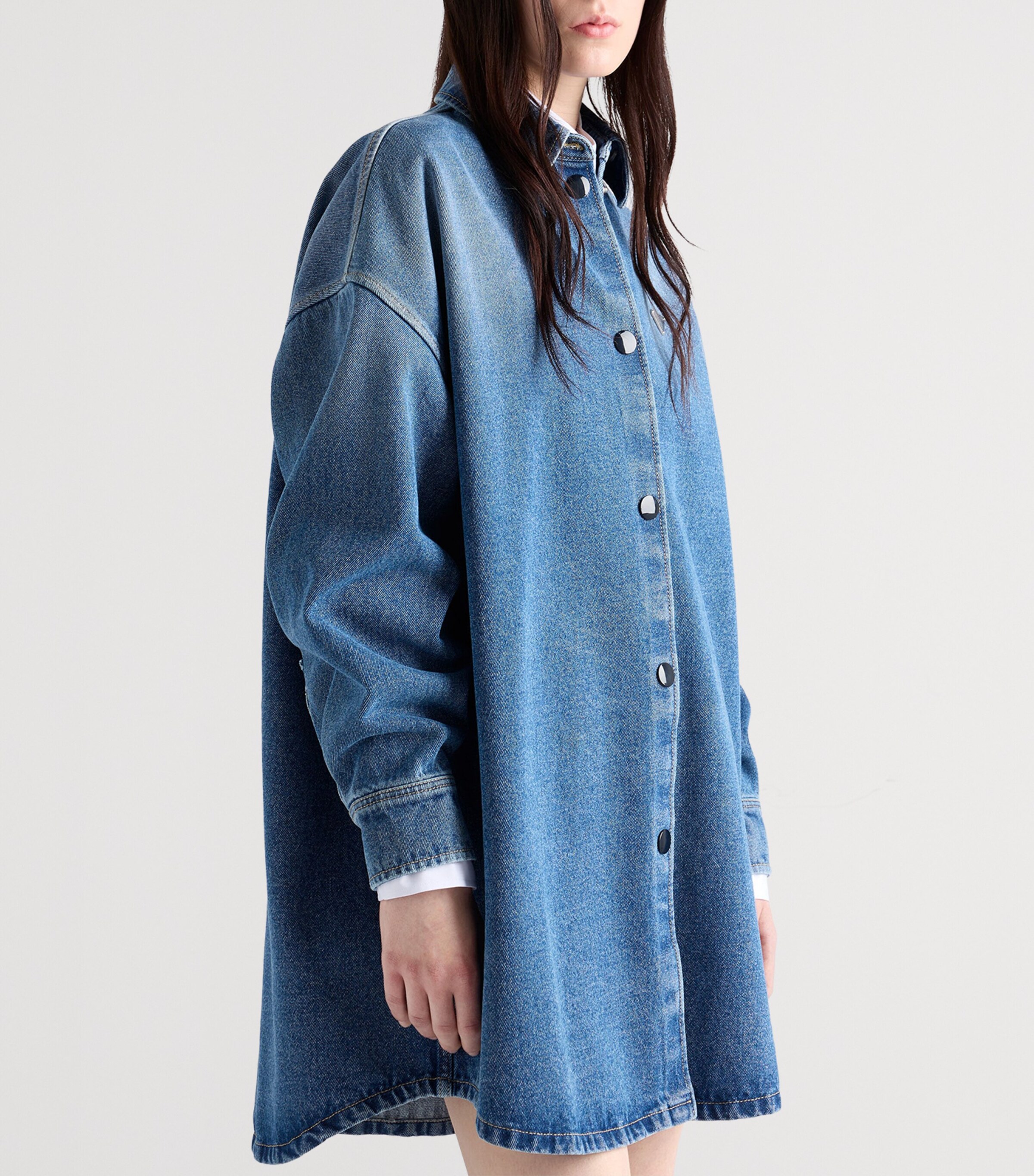 Denim Oversized Shirt F0V3N Image 3