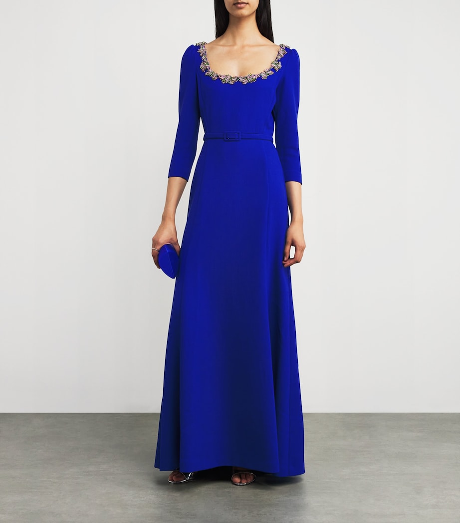 Wool Embellished Gown BLUE Image 2