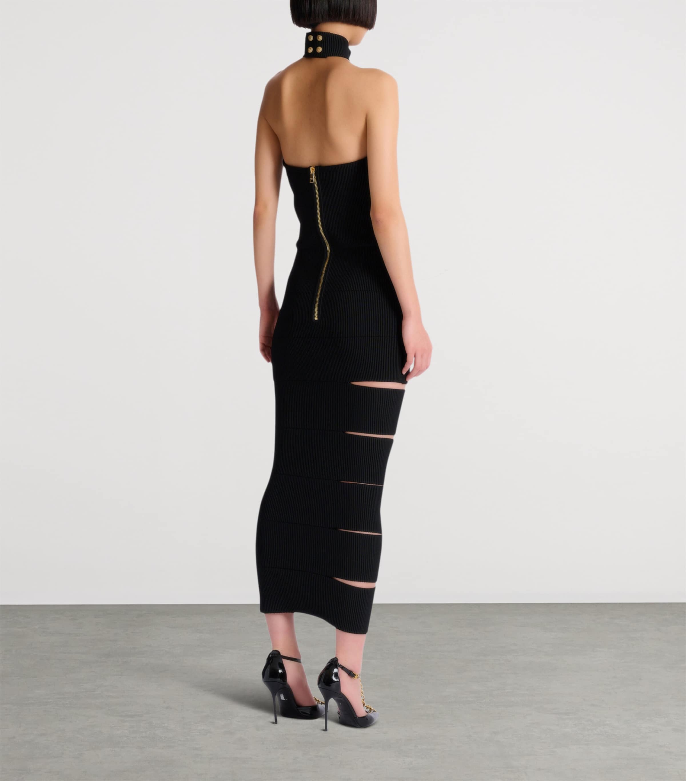 Ribbed Sleeveless Maxi Dress 0PA NOIR Image 7