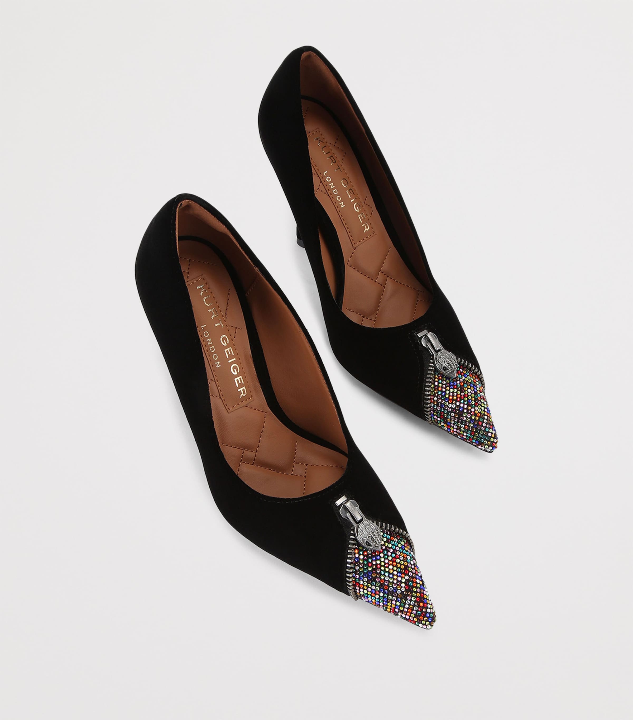 Velvet Zip Pumps BLK/OTHER Image 4