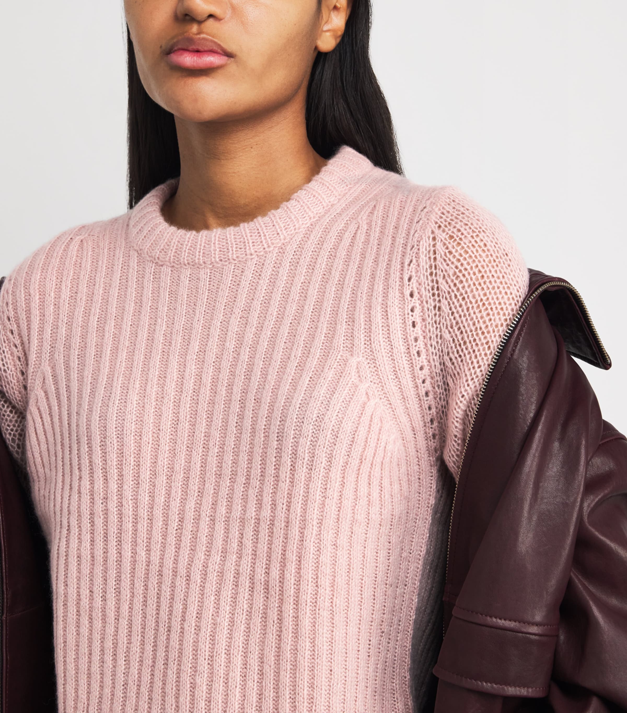 Merino Wool-Blend Lofty Sweater SMOKE PINK Image 6