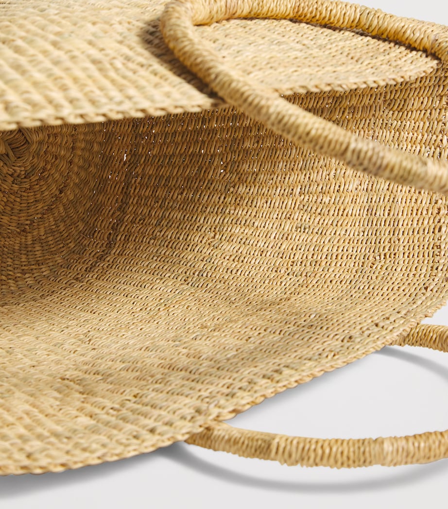 Medium Straw Luna Tote Bag NATRAL NATRAL ECRU B Image 5