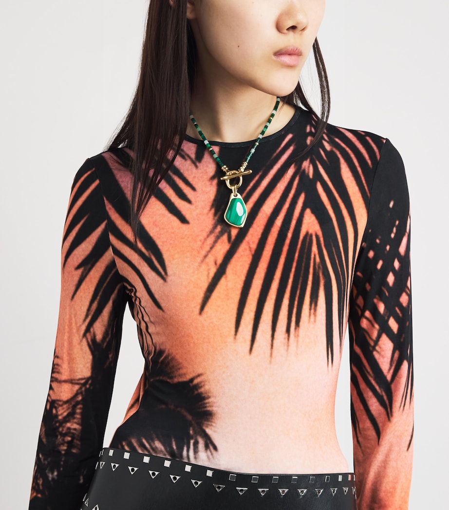 Rabanne Womens Long-Sleeve Thunderstorm T-Shirt Bg Lghtg Orngpi Image 3