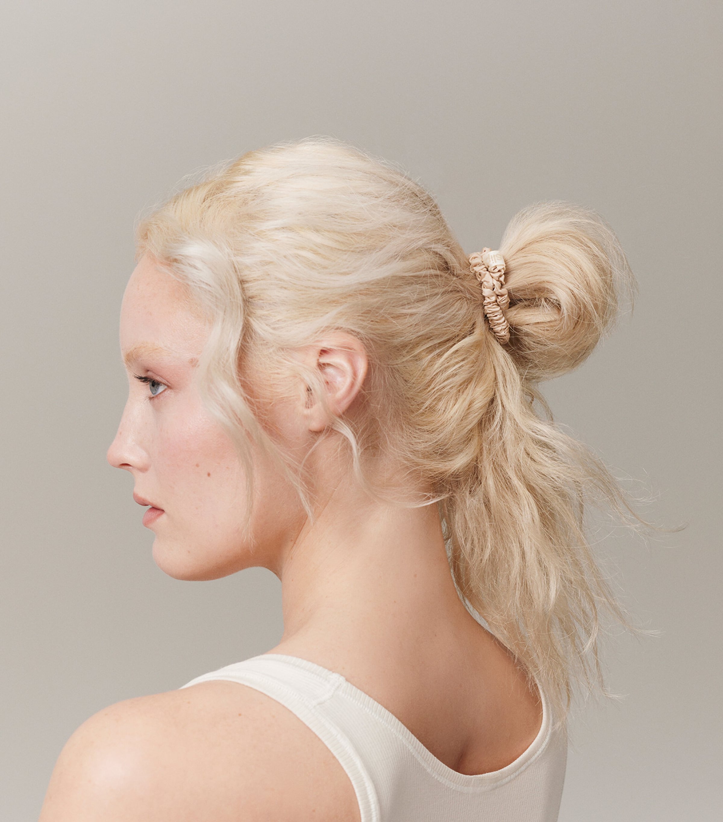 Pure Silk Skinny Scrunchies (Set of 4) BLONDE Image 4