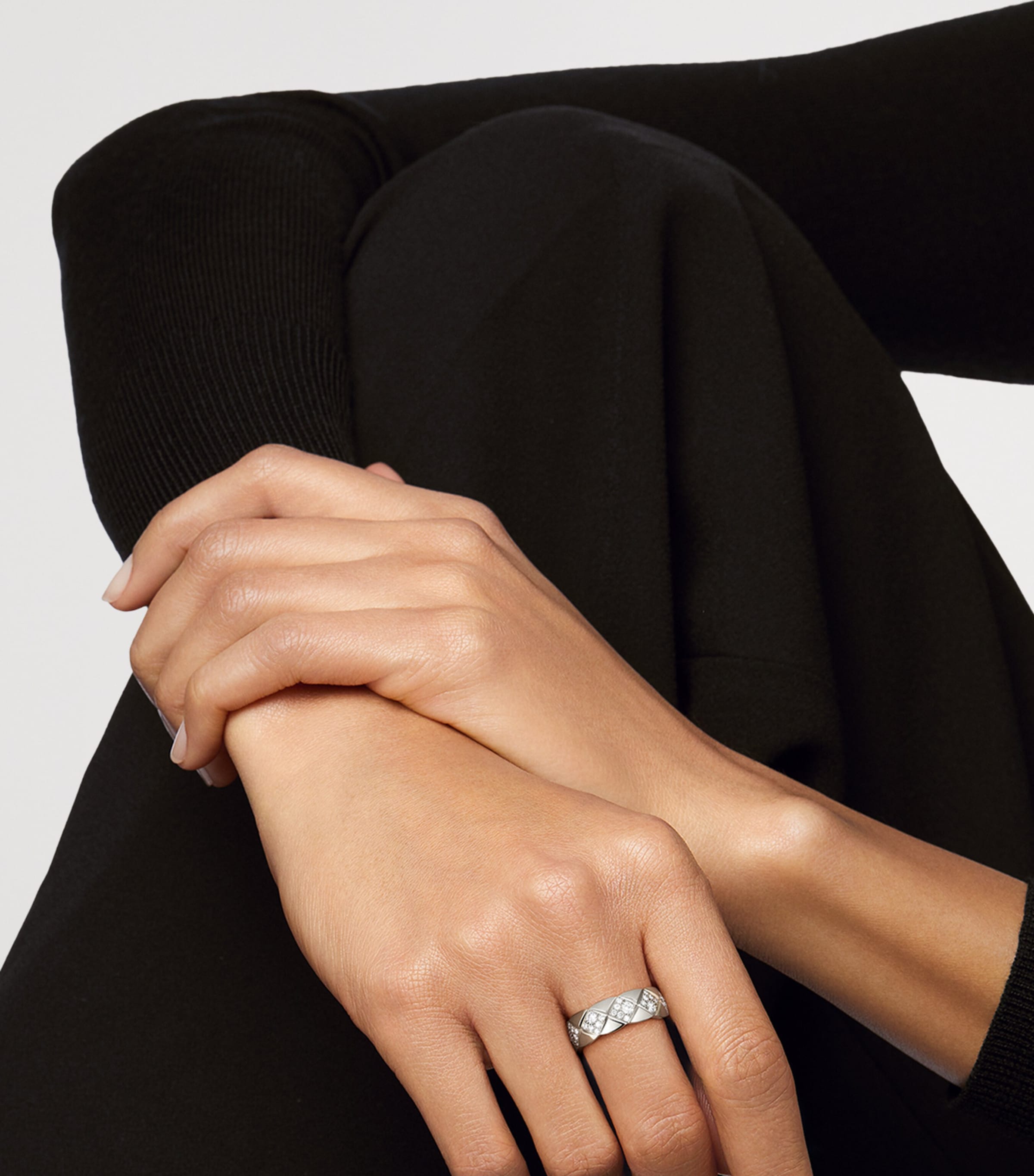 White Gold and Diamond Coco Crush Ring WHITE Image 2