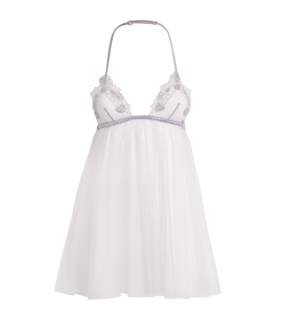 Floral-Lace Babydoll Dress 1027 LILAC Image 1