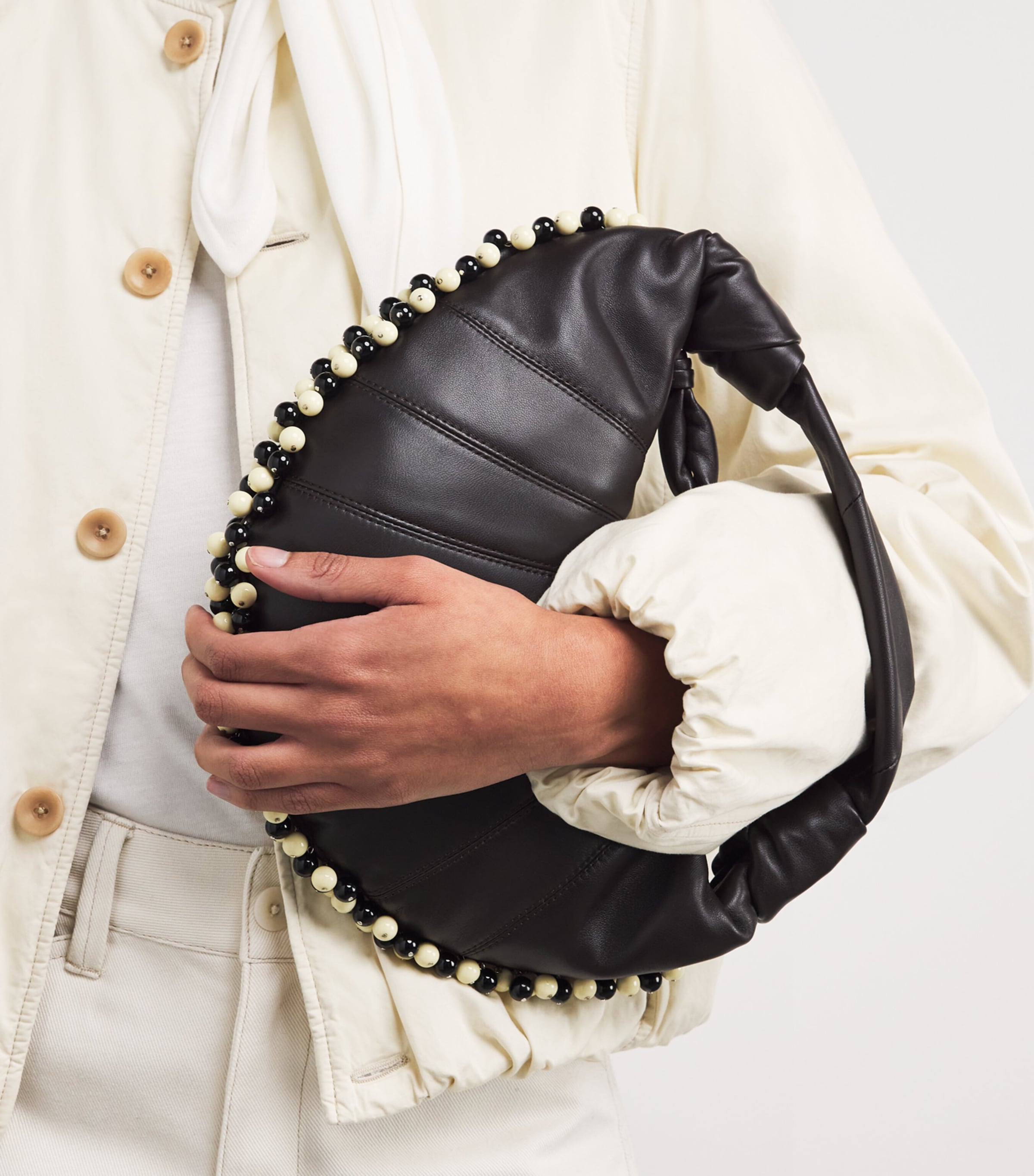 Mini Lambskin Fortune Croissant Shoulder Bag BR490DARK CHOCOLATE Image 2