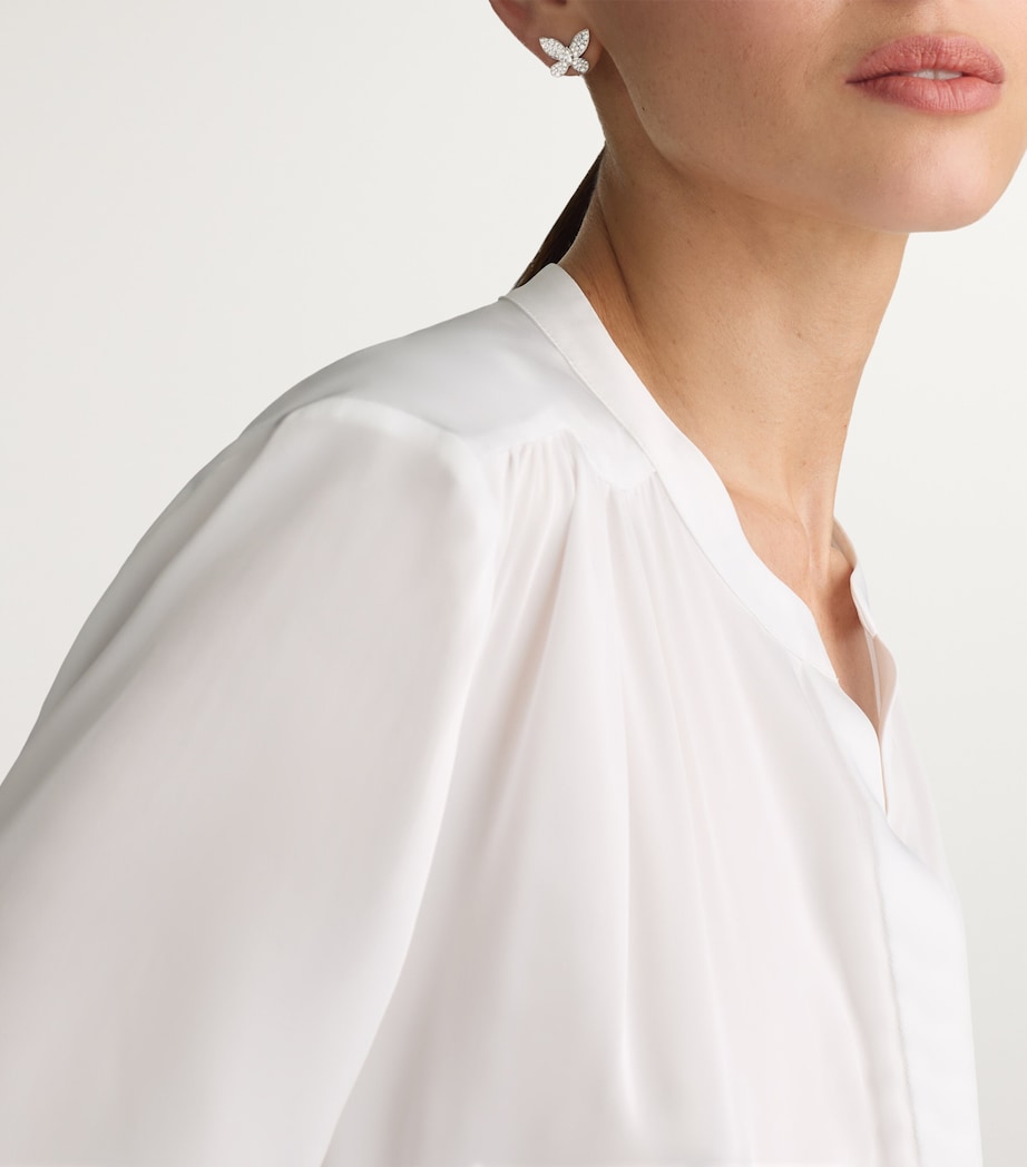 White Gold and Diamond Butterfly Stud Earrings WHITE GOLD Image 2