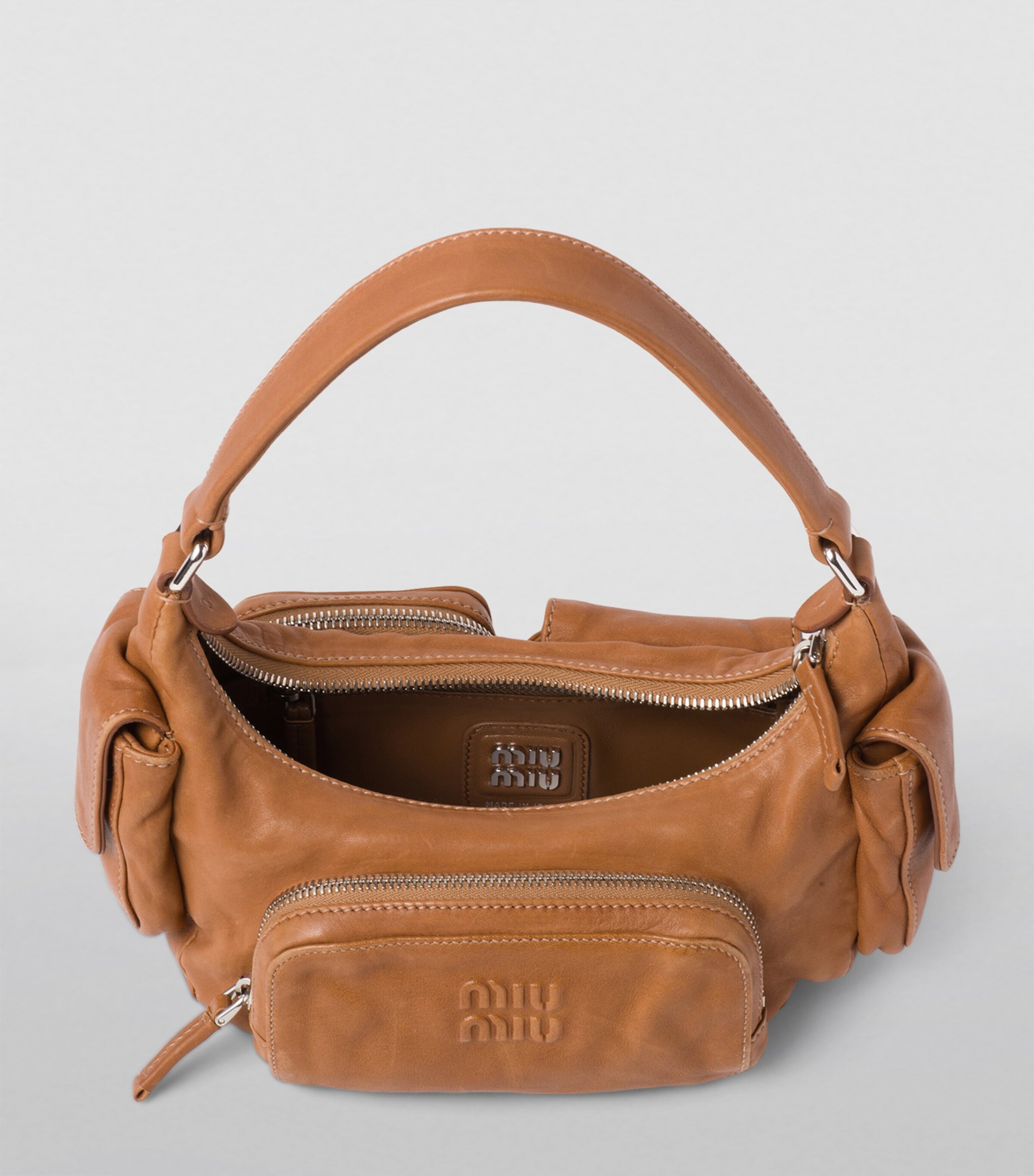 Miu Miu Nappa Leather Pocket Shoulder Bag Image 8