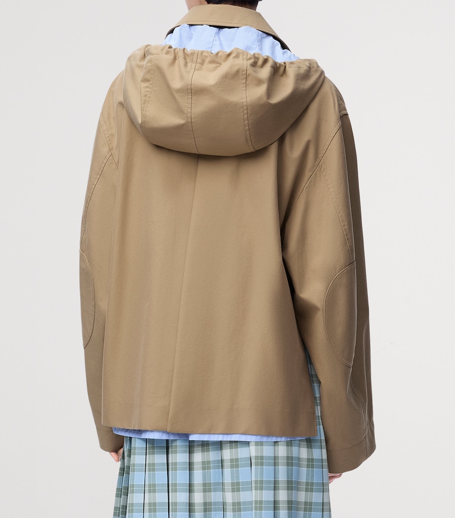 Cotton-Blend Stripe-Detail Parka BEIGE Image 3