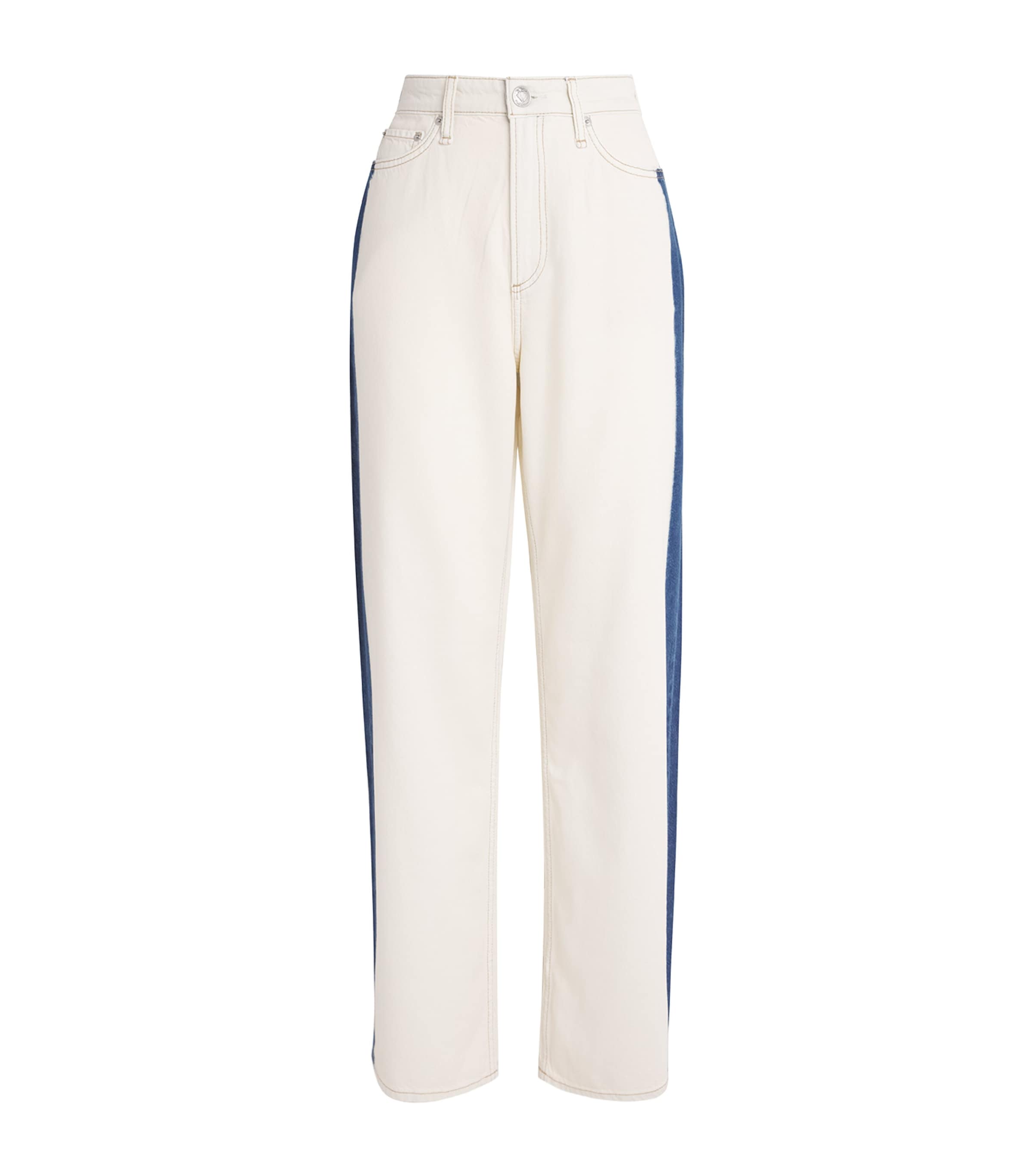Rag & Bone Womens Featherweight Logan Mid-Rise Wide-Leg Jeans Dkbleach Image 1