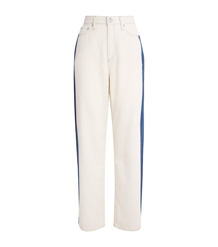 Rag & Bone Womens Featherweight Logan Mid-Rise Wide-Leg Jeans Dkbleach Image 1