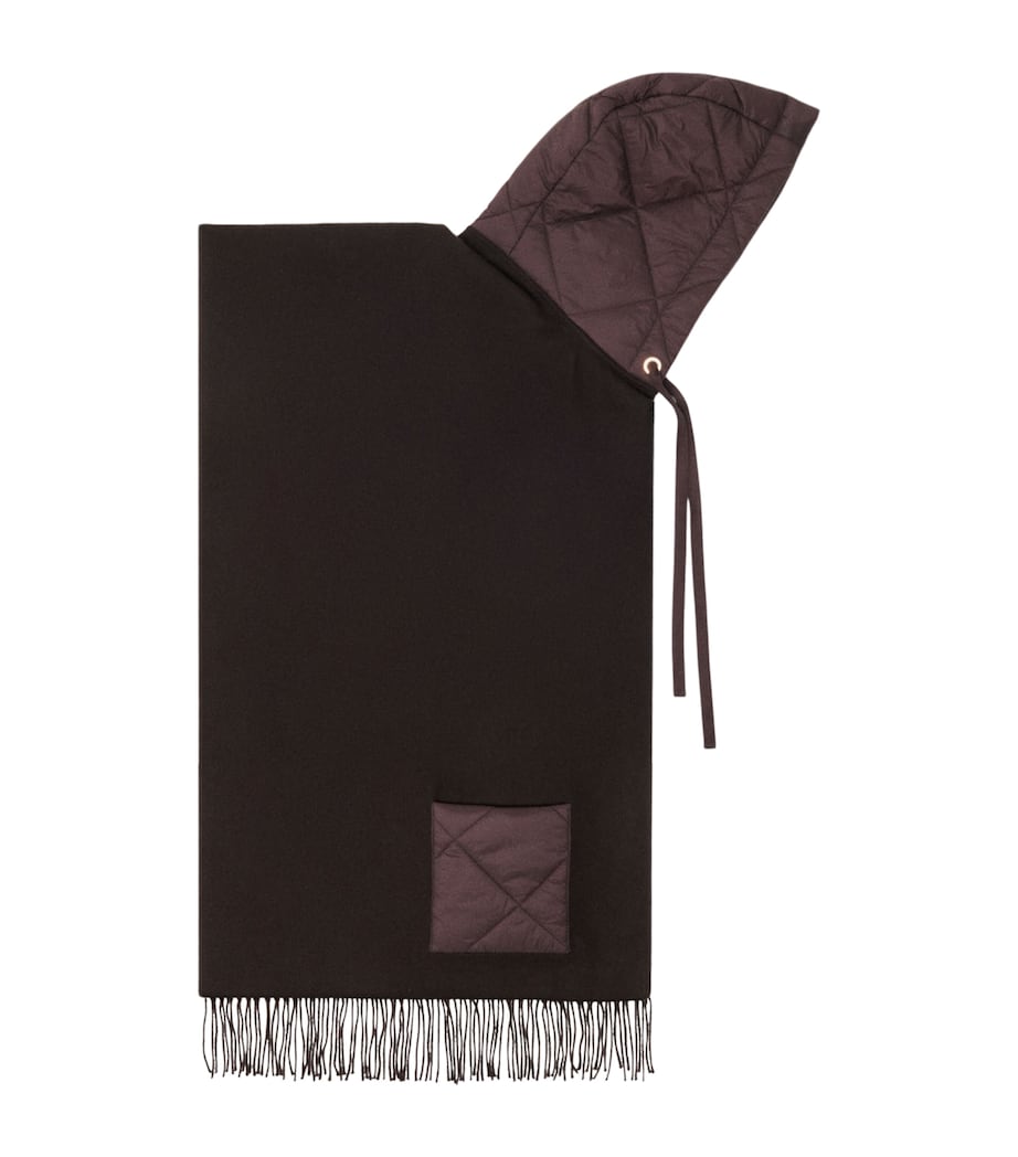 Maje Wool Hooded Scarf Brown Image 1