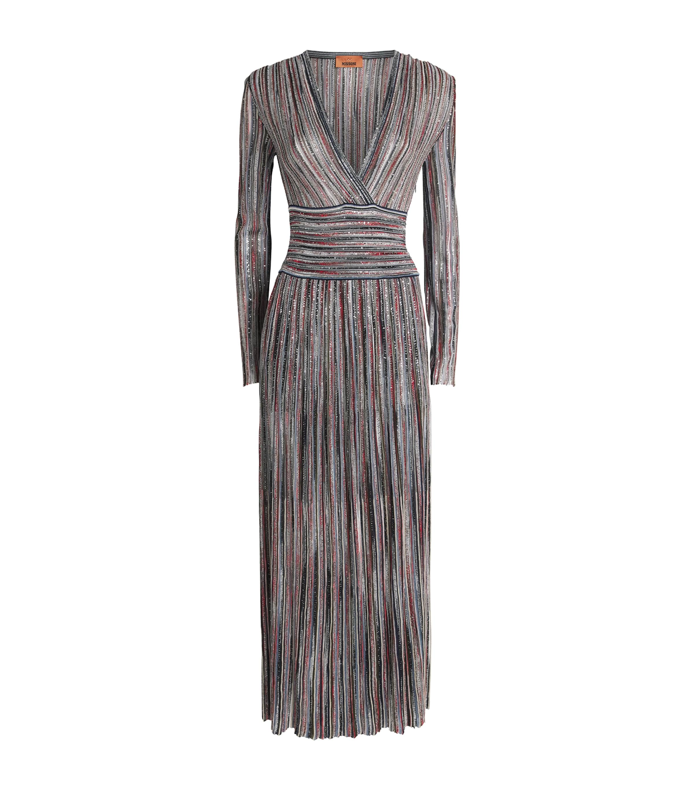 Lurex Embellished Stripe Maxi Dress SMSMB DRK W RED/BLUE Image 1