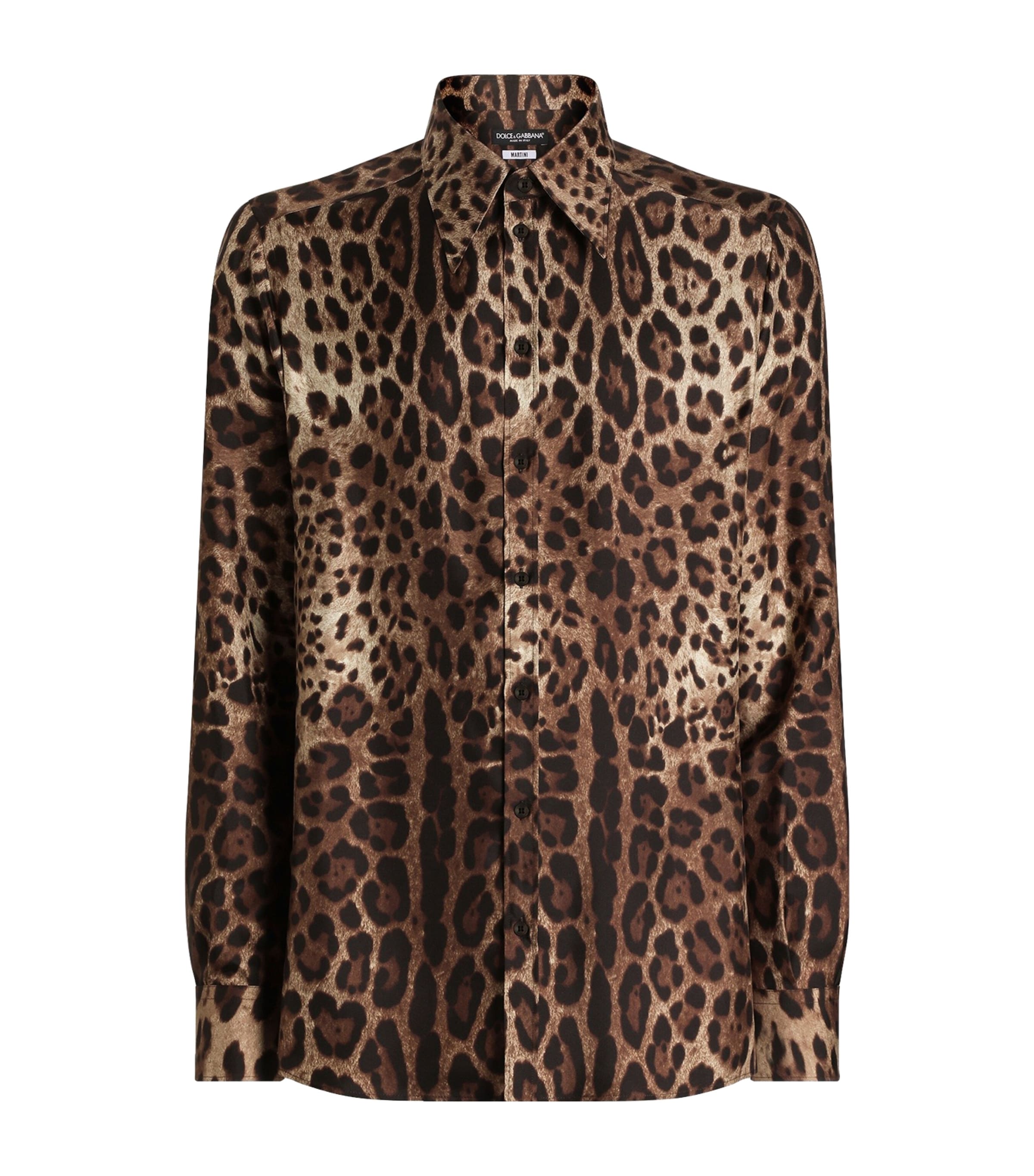 Silk Leopard Print Shirt HY13M-LEO NEW Image 1