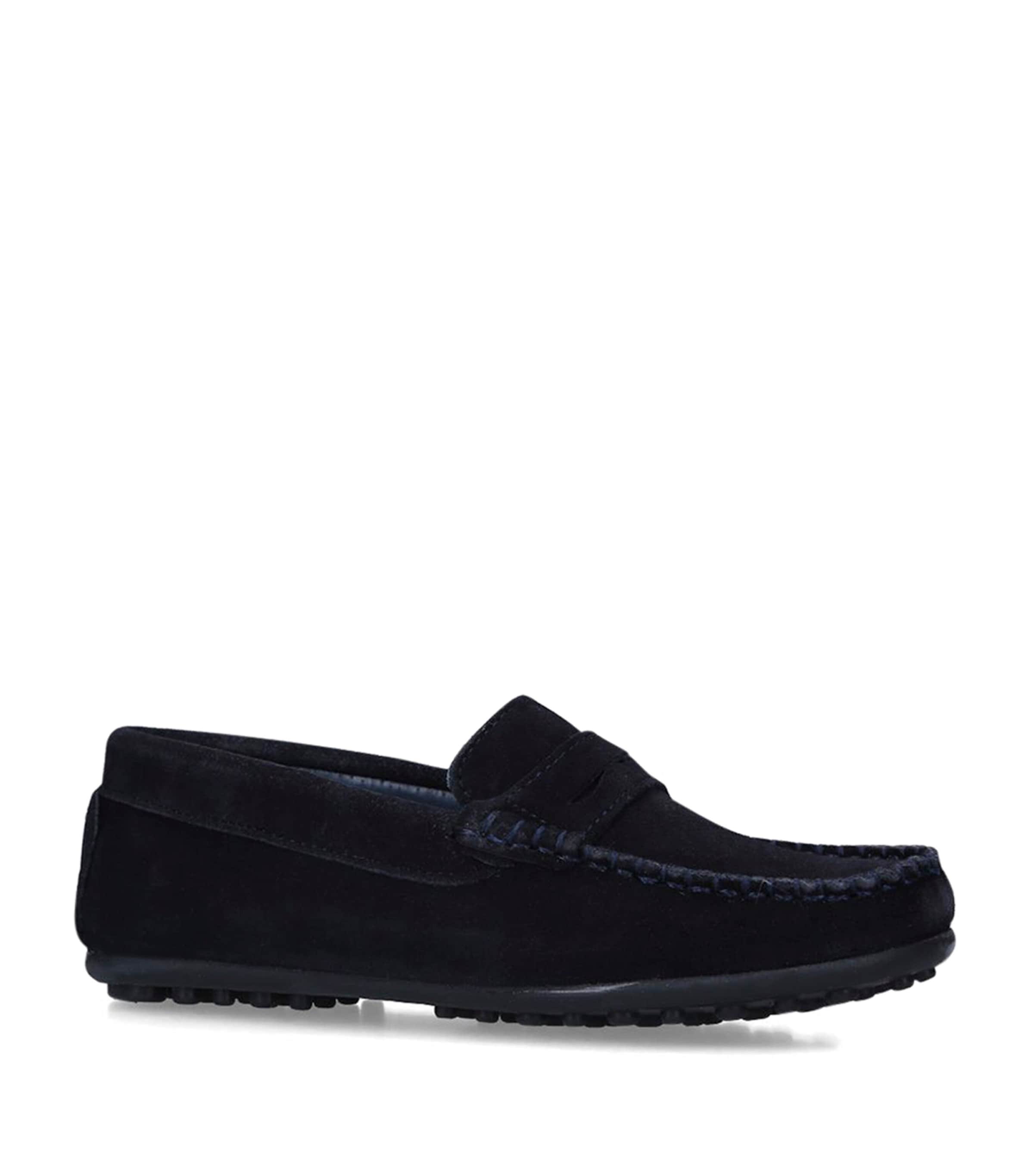 Papouelli Boys Teal Kids Felix Leather Moccasins 7-8 Years In Green
