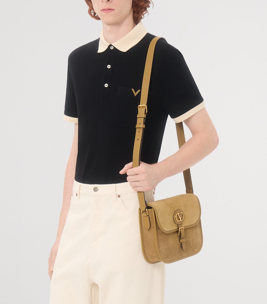 Valentino Garavani Mens Cotton Jersey VGold Polo Shirt Image 6