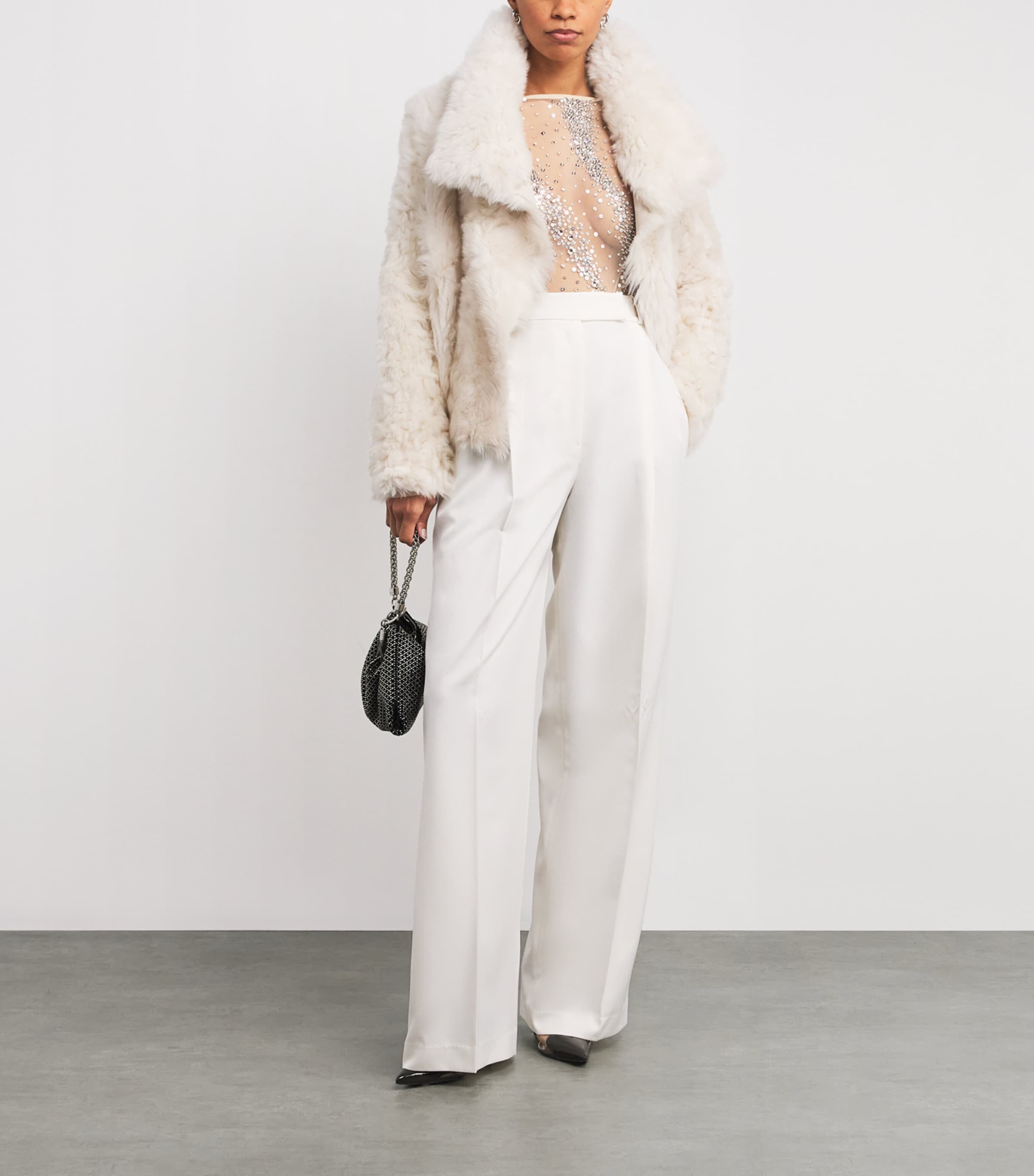 Rhinestone Swirl Bodysuit 121 ECRU Image 2