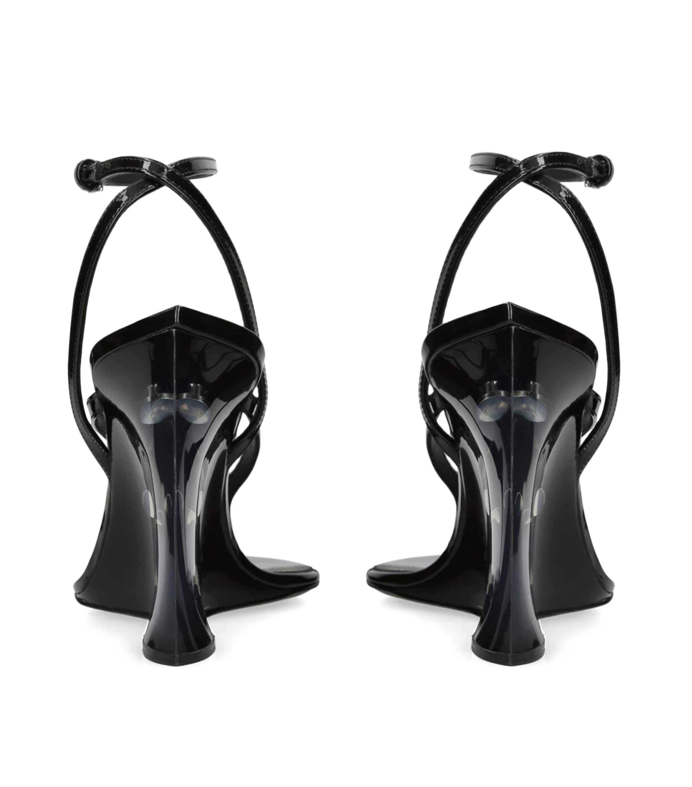 Alaïa Patent Leather Wedge Sandals 90 Black Image 2