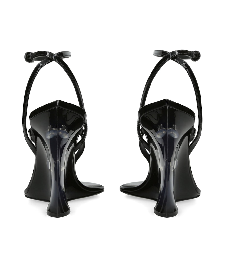 Alaïa Patent Leather Wedge Sandals 90 Black Image 2