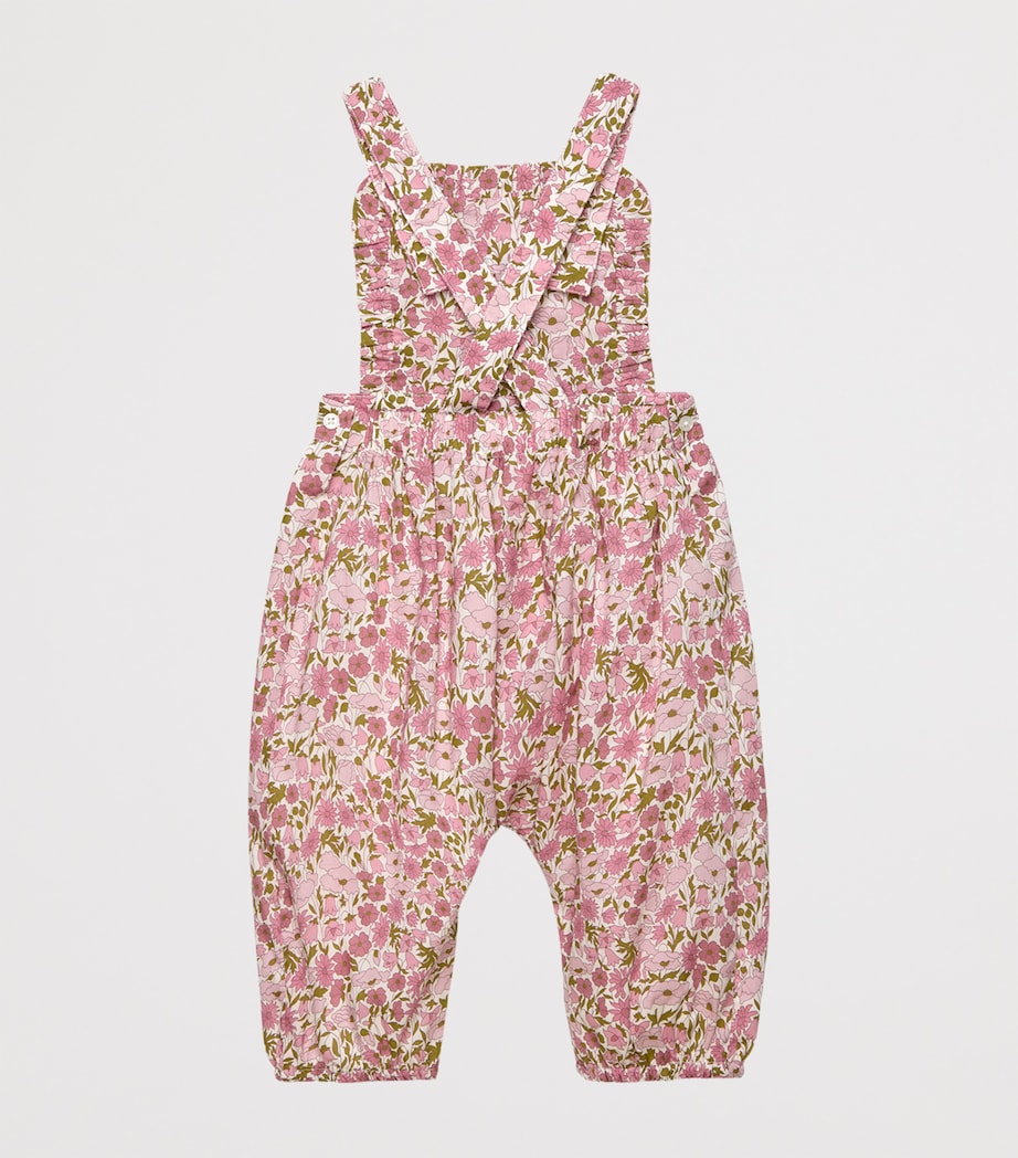Cotton Floral Print Dungarees (3-24 Months) PINK POPPY & DAISY Image 2