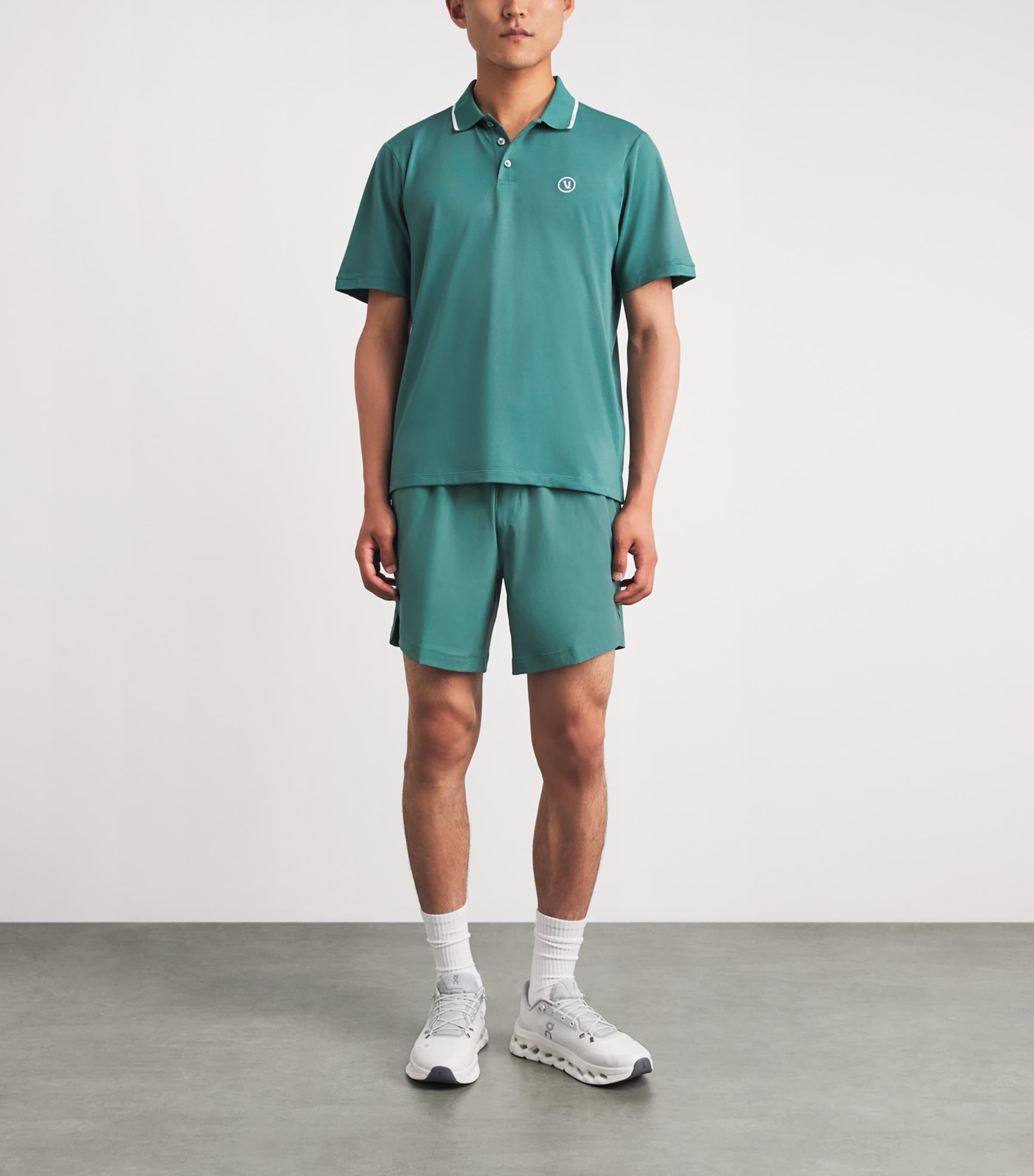 VUORI Mens Embroidered Gamepoint 2.0 Polo Shirt Kcy Dark Cyan Image 2