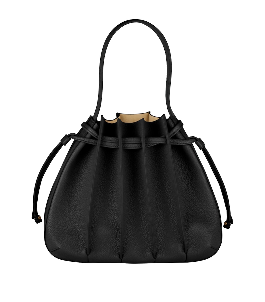 Leather Gem Bucket Bag BLACK GRAINED Image 1