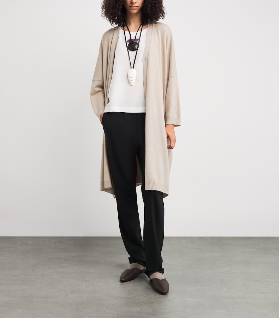 Cashmere Wide Longline Cardigan STONLGT Image 2