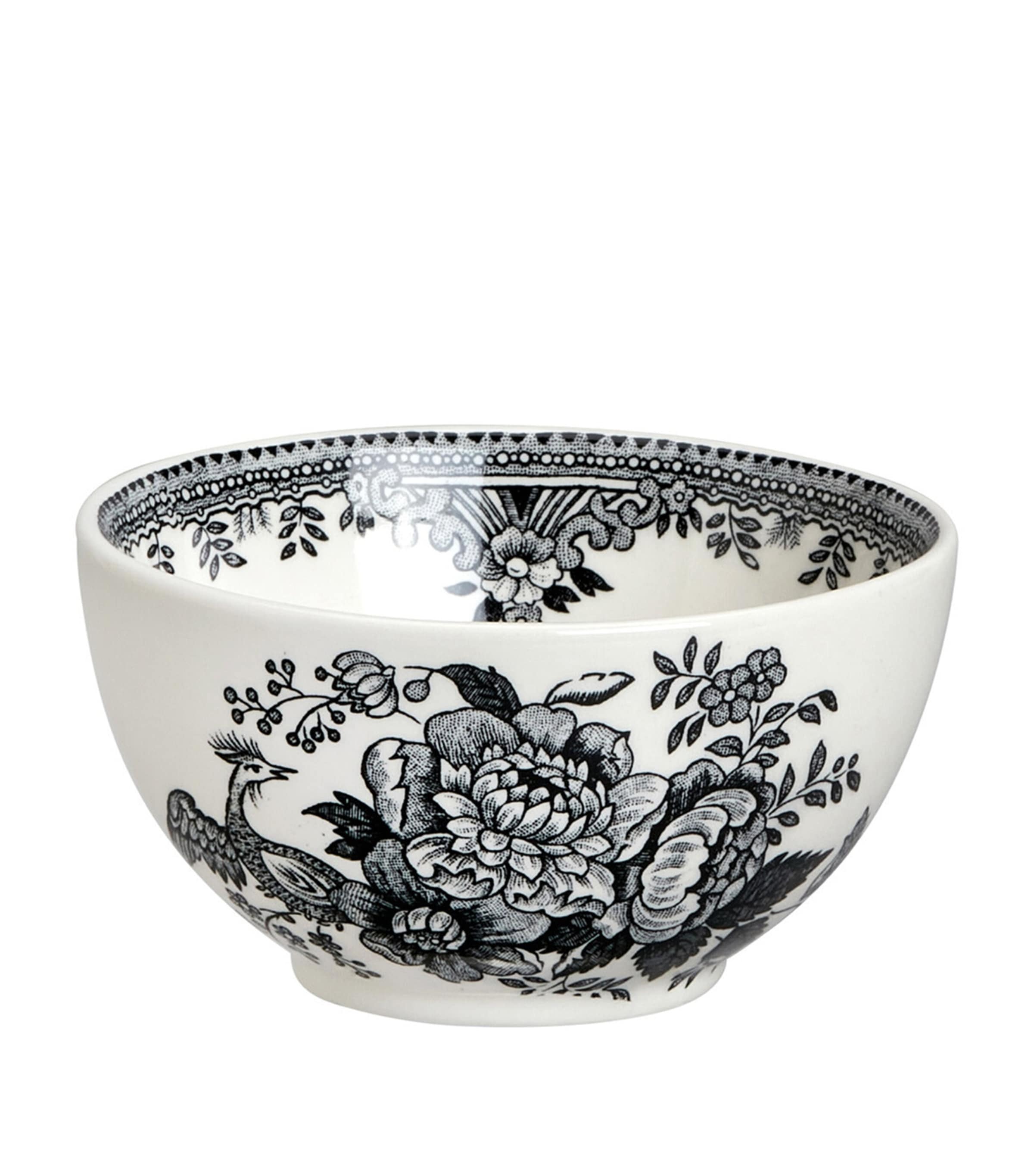 Small Asiatic Pheasants Sugar Bowl (9.5cm) BLACK & WHITE Image 1