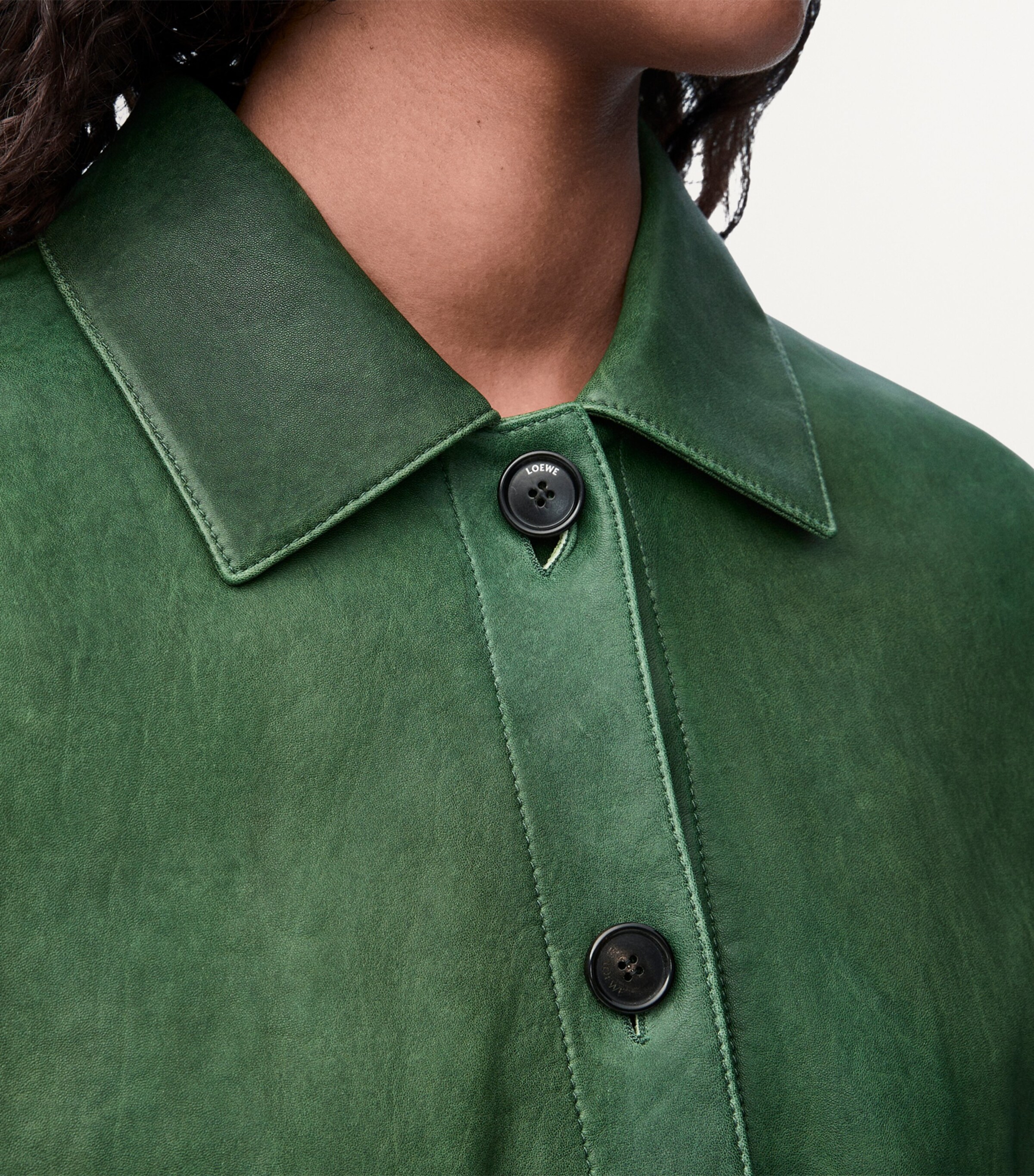 LOEWE Leather Turn-Up Jacket | Harrods US