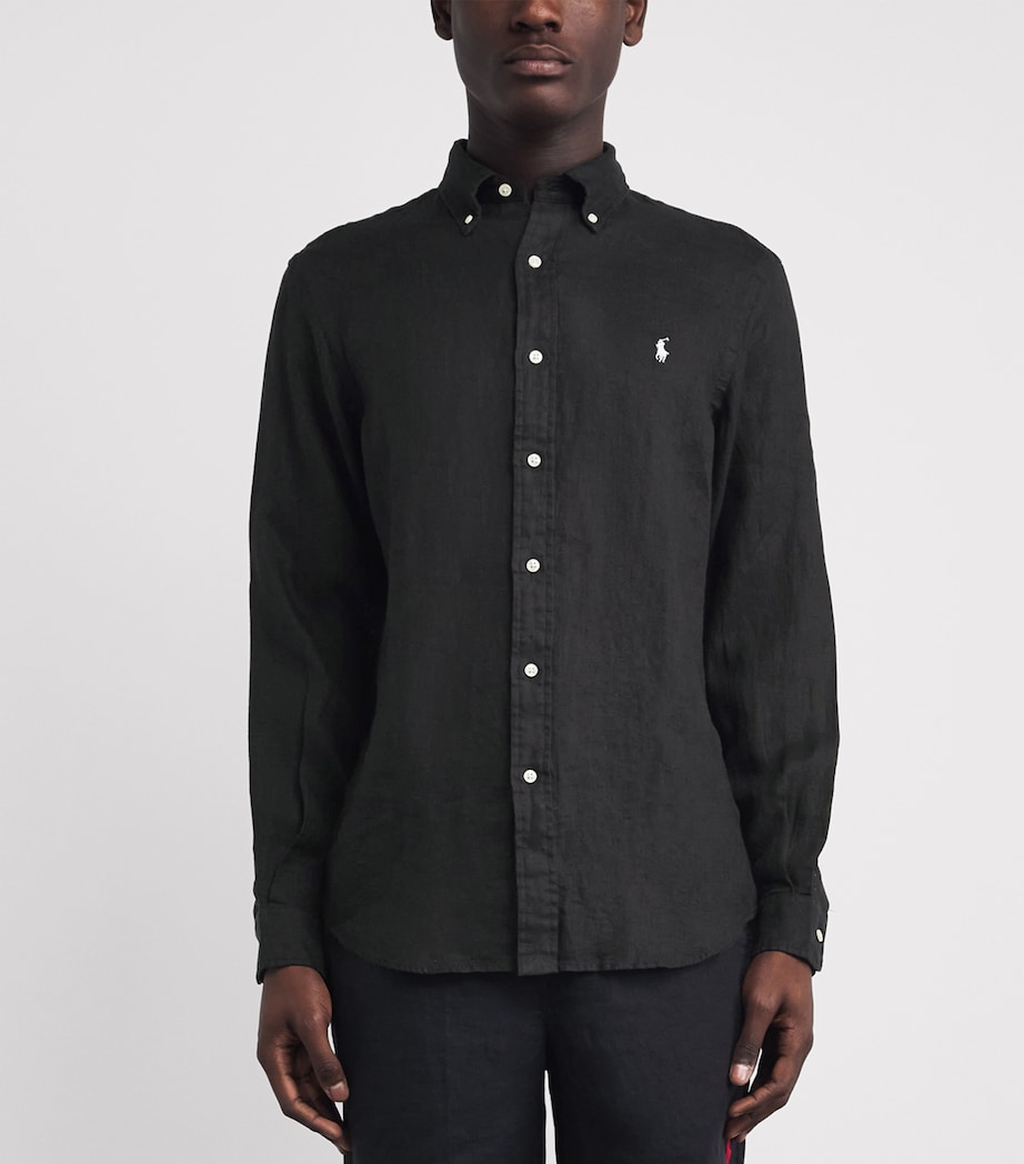 Polo Ralph Lauren Mens Linen Custom-Fit Polo Pony Shirt Polo Black Image 4