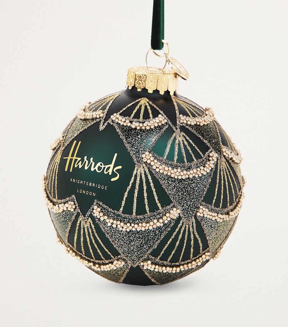 Green Glass-Blown Embellished Bauble GREEN Image 3