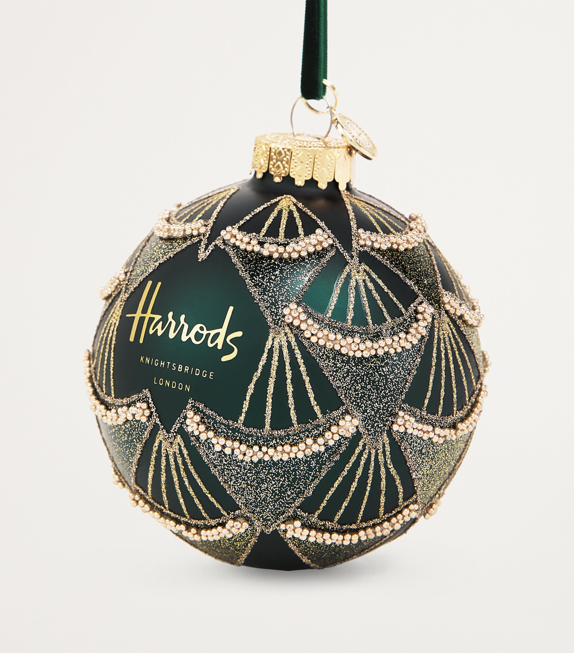 Harrods Green Glass-Blown Embellished Bauble | Christmas | Designers | Harrods | Decorations | Baubles | Home Accessories | Ornaments Harrods Green Glass-Blown Embellished Bauble | Christmas | Designers | Harrods | Decorations | Baubles | Home Accessories | Ornaments