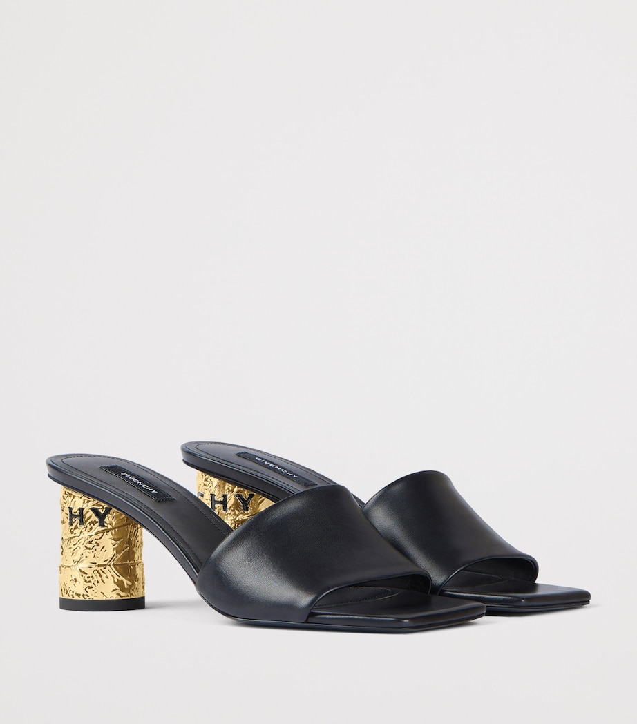Leather Heeled Mules 65 BLACK Image 2