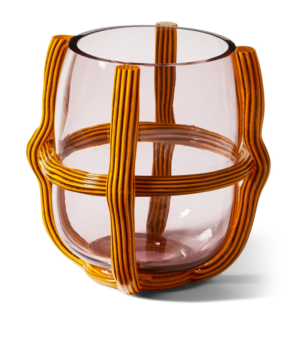 Cassina Murano Glass Sestiere Vase (26cm) Ametist/yellow