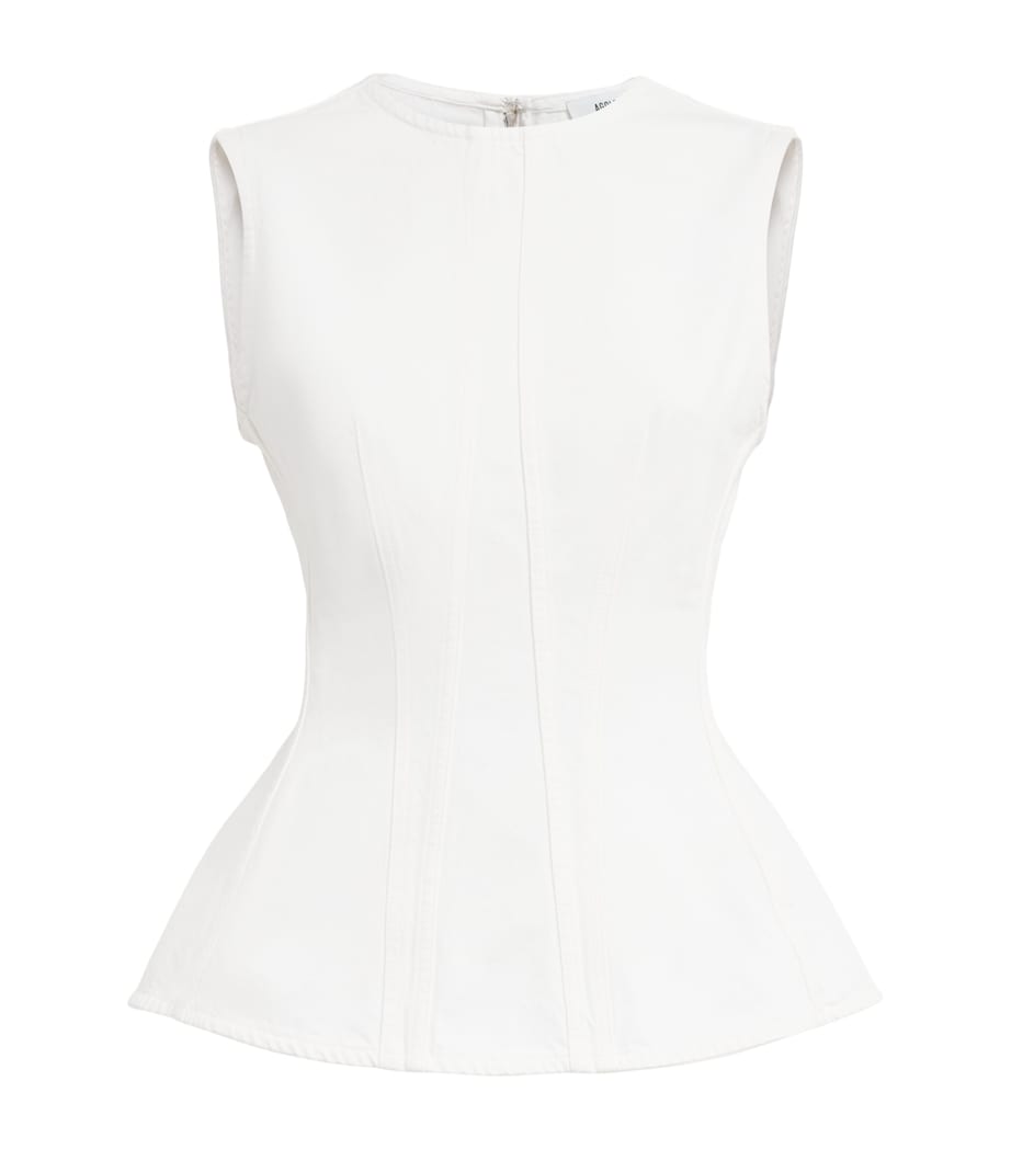 AGOLDE Womens Denim Corbin Blouse Marshmallow Image 1