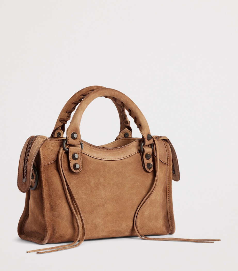 Balenciaga Mini Waxed Suede Le City Top-Handle Bag Image 4