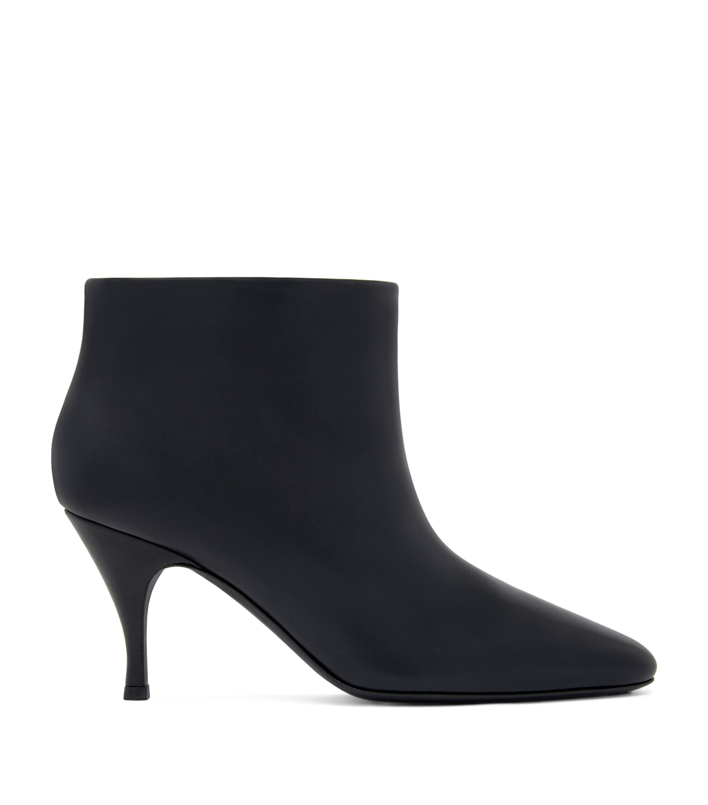 Herbert Levine Leather Silhouette Ankle Boots 80 In Black