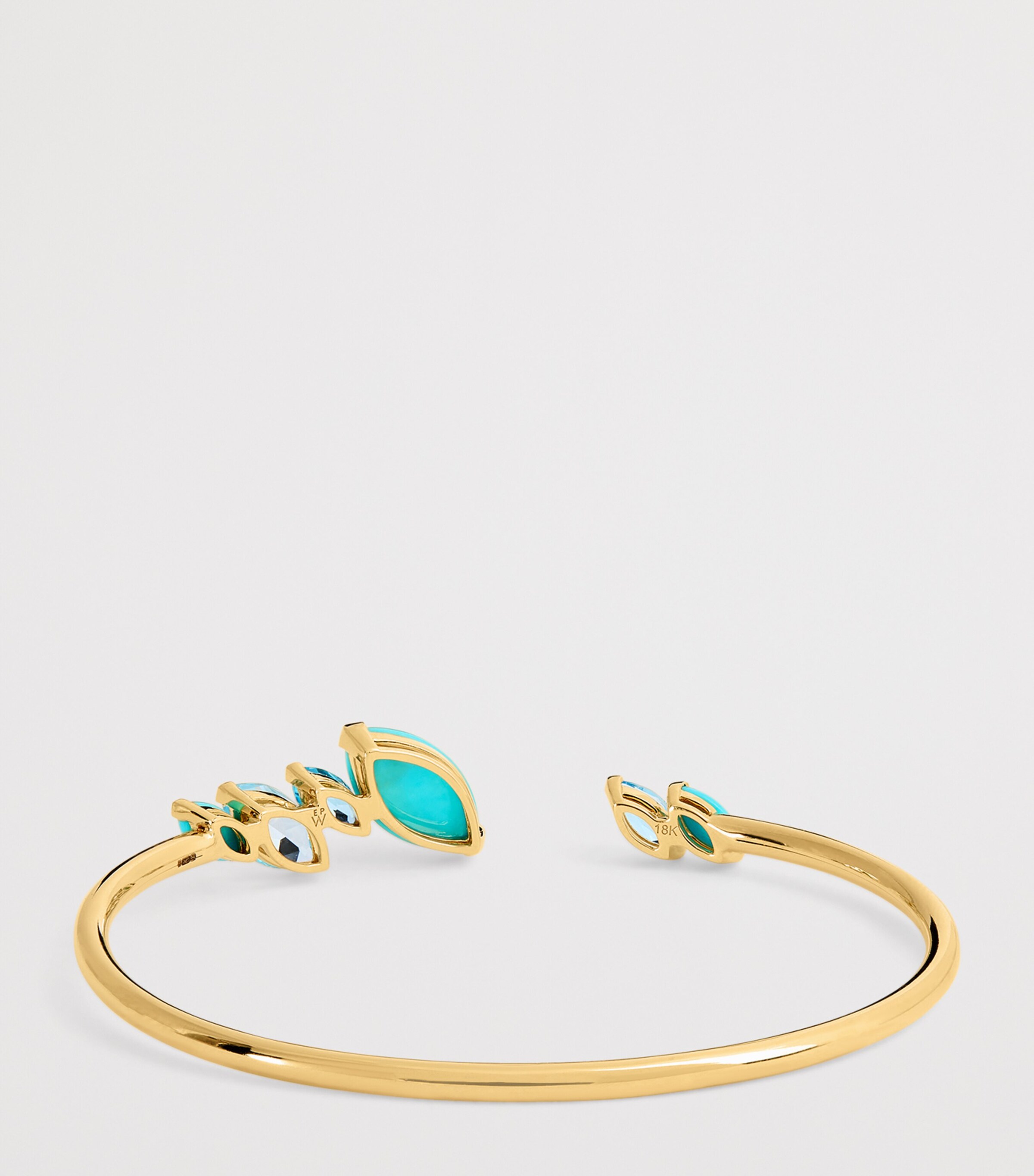 Yellow Gold, Topaz and Turquoise Batik Cuff YELLOW GOLD Image 3