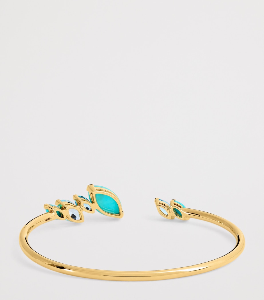 Yellow Gold, Topaz and Turquoise Batik Cuff YELLOW GOLD Image 3