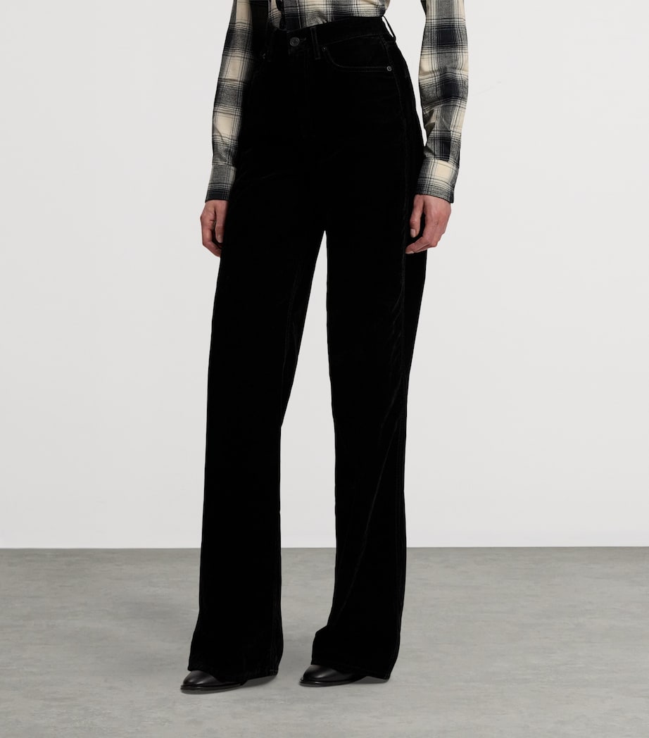 Flocked Mae Wide-Leg Jeans BLACK Image 2