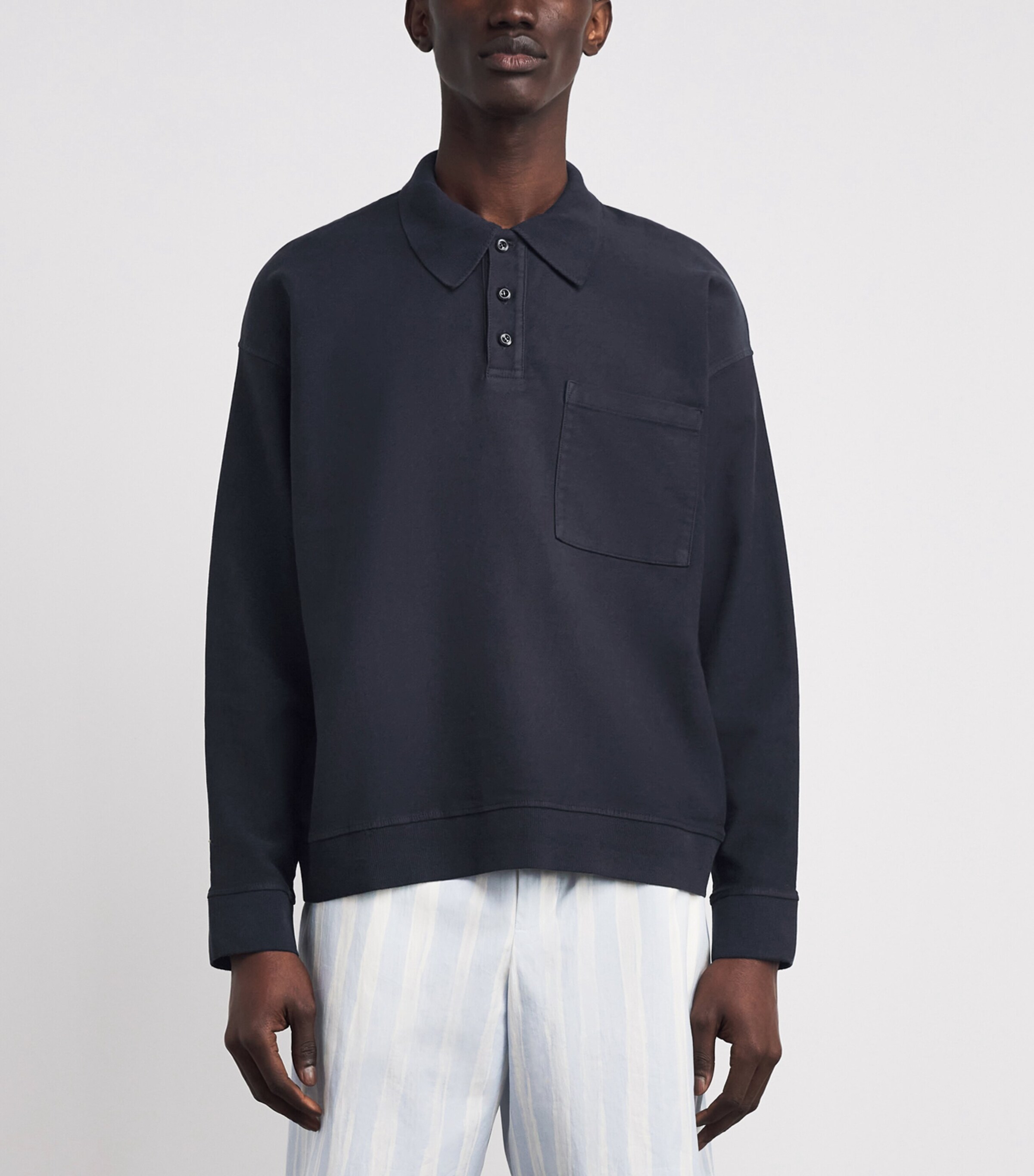 Citizens of Humanity Mens Cotton-Blend Polo Shirt Nvy Image 4